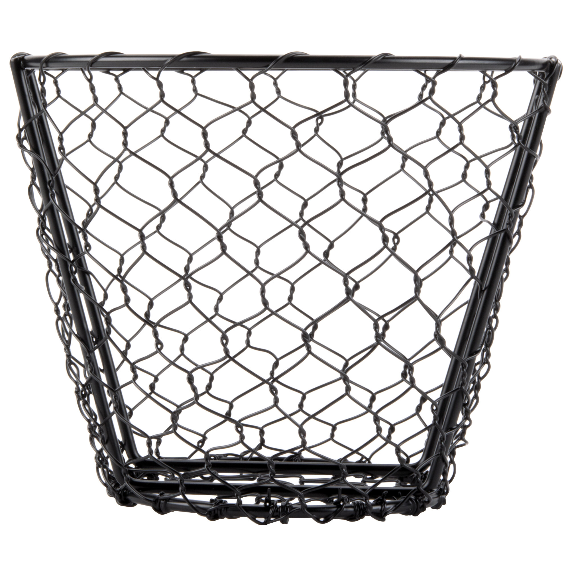 American Metalcraft WIR2 Round Black Chicken Wire Basket 7" x 5 1/2"