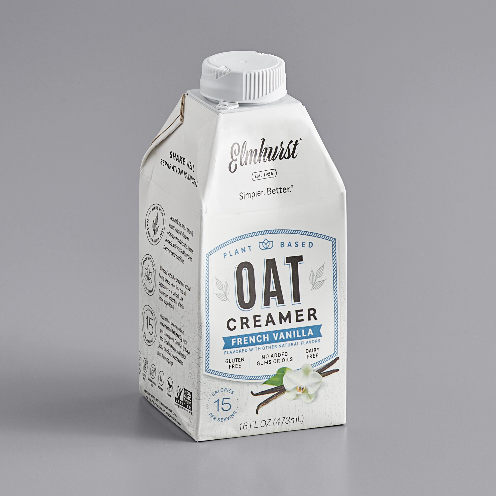 Elmhurst's 16 fl. oz. French Vanilla Oat Creamer 6/Case
