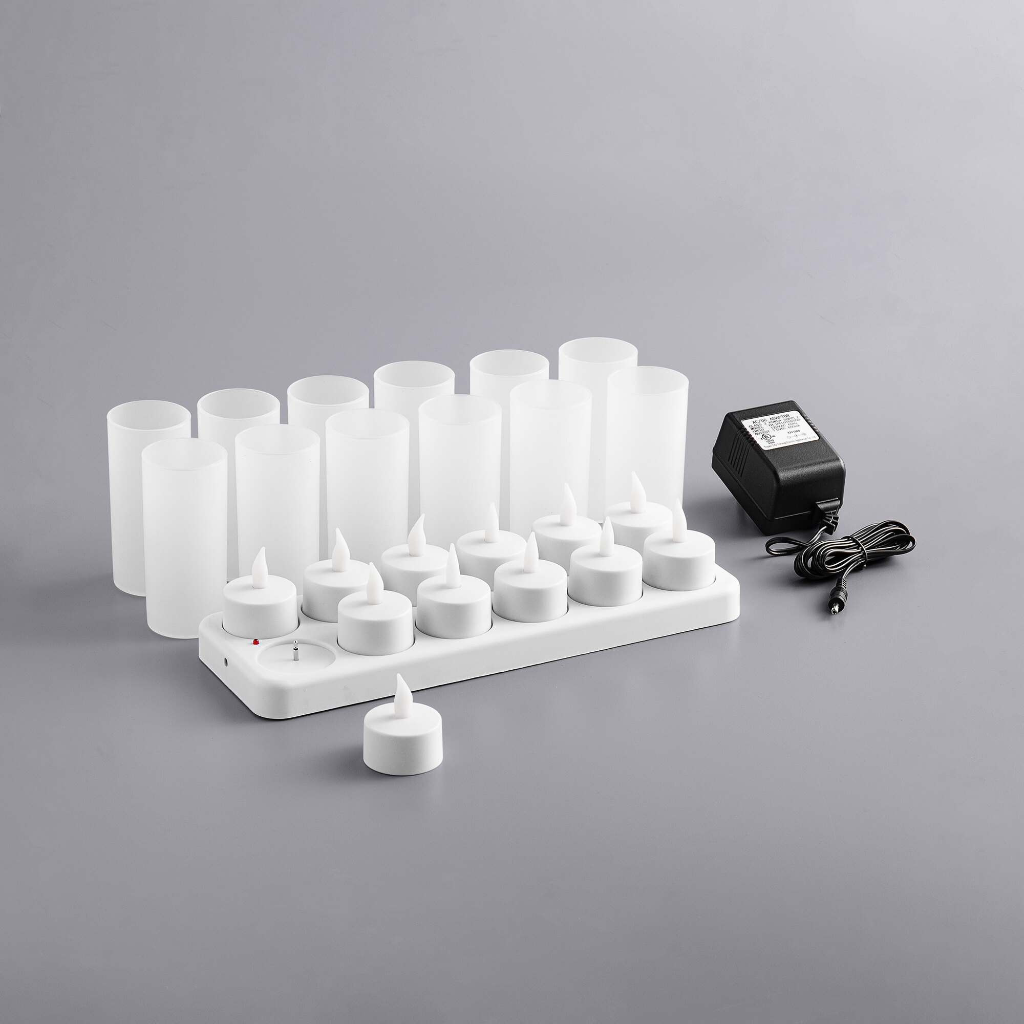 12Piece Set Flameless Rechargeable Tea Light Candles with Frosted