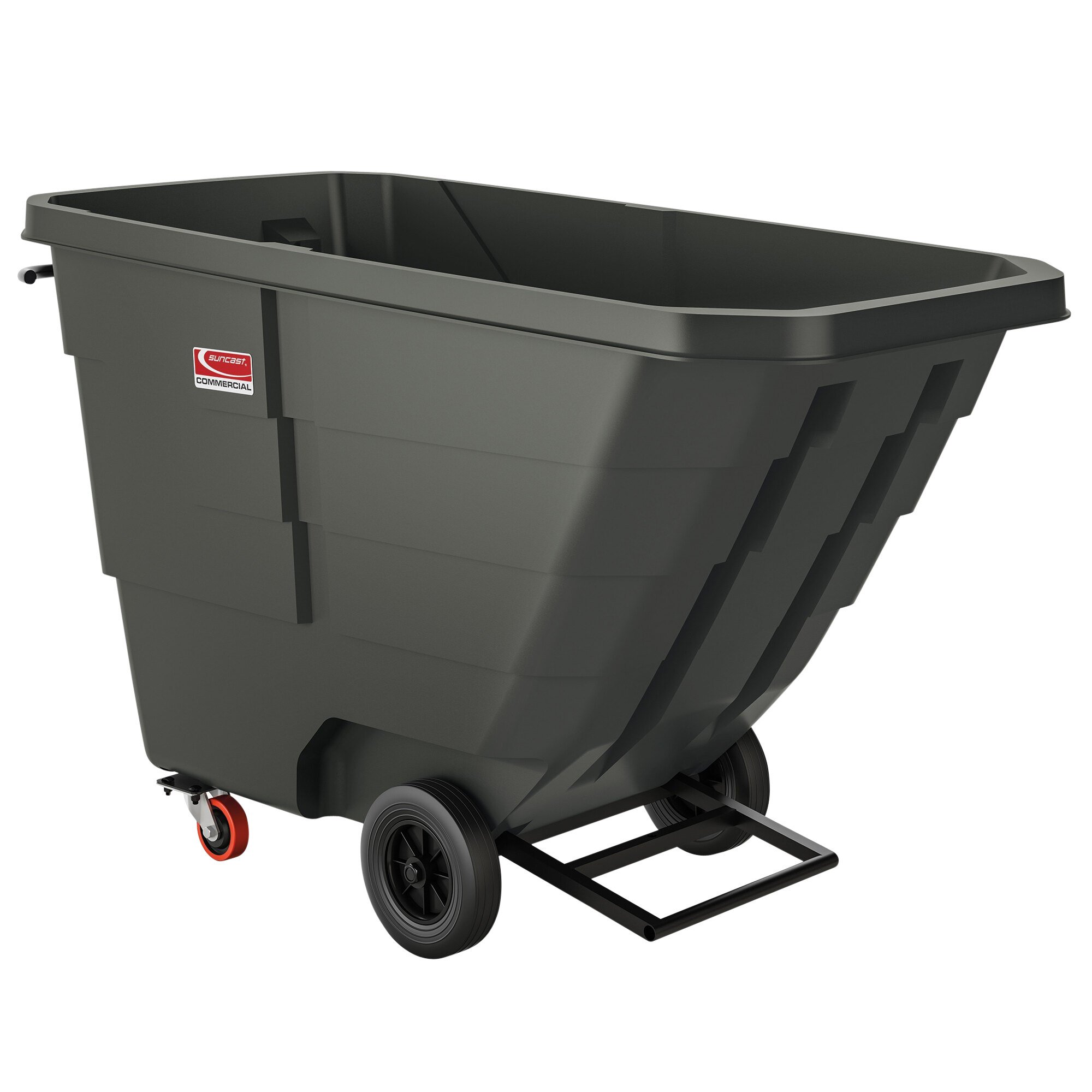 Suncast RMTTLD100D 1 Cubic Yard Black Light-Duty Tilt Truck / Trash ...