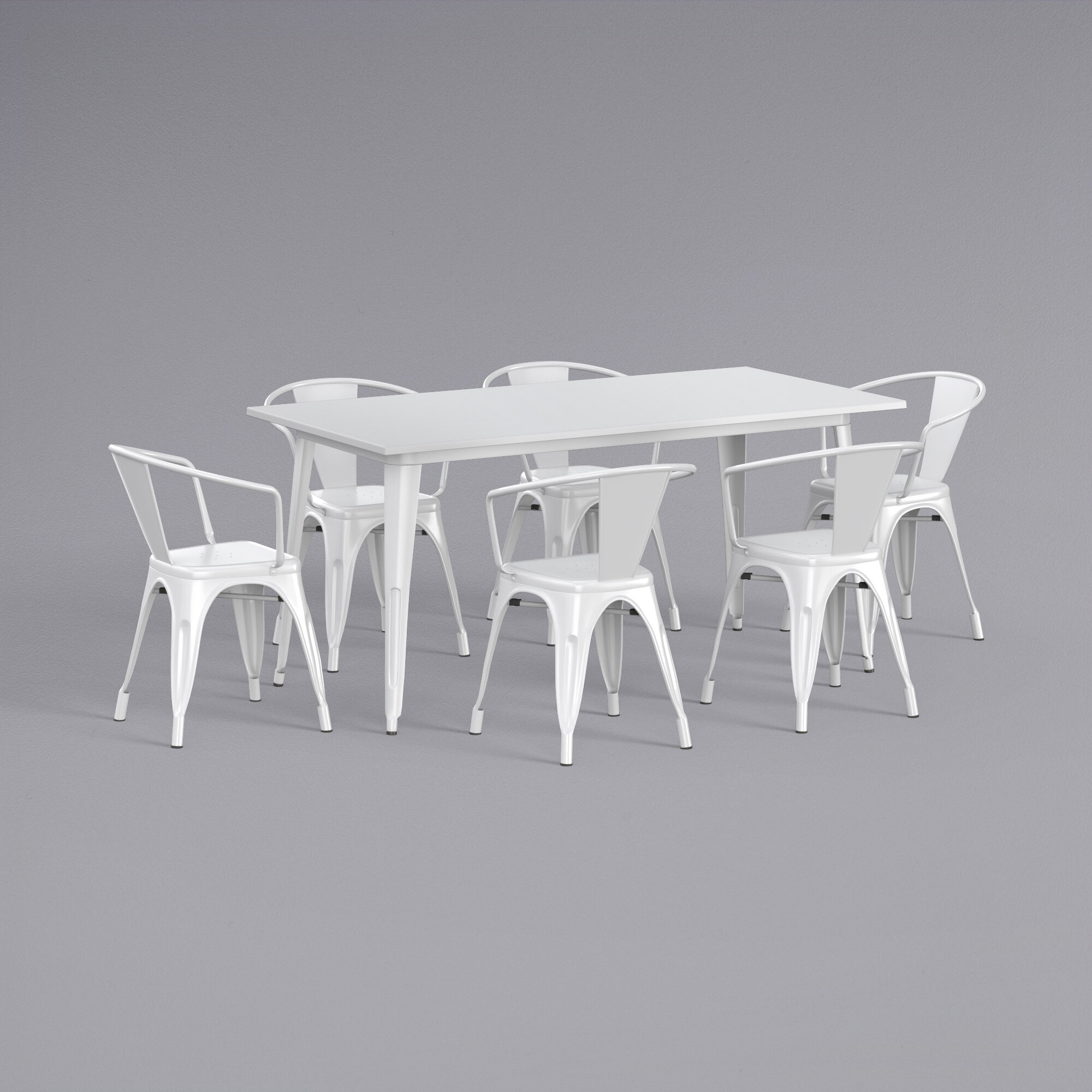 Lancaster Table & Seating Alloy Series 63" x 32" White Dining Height ...