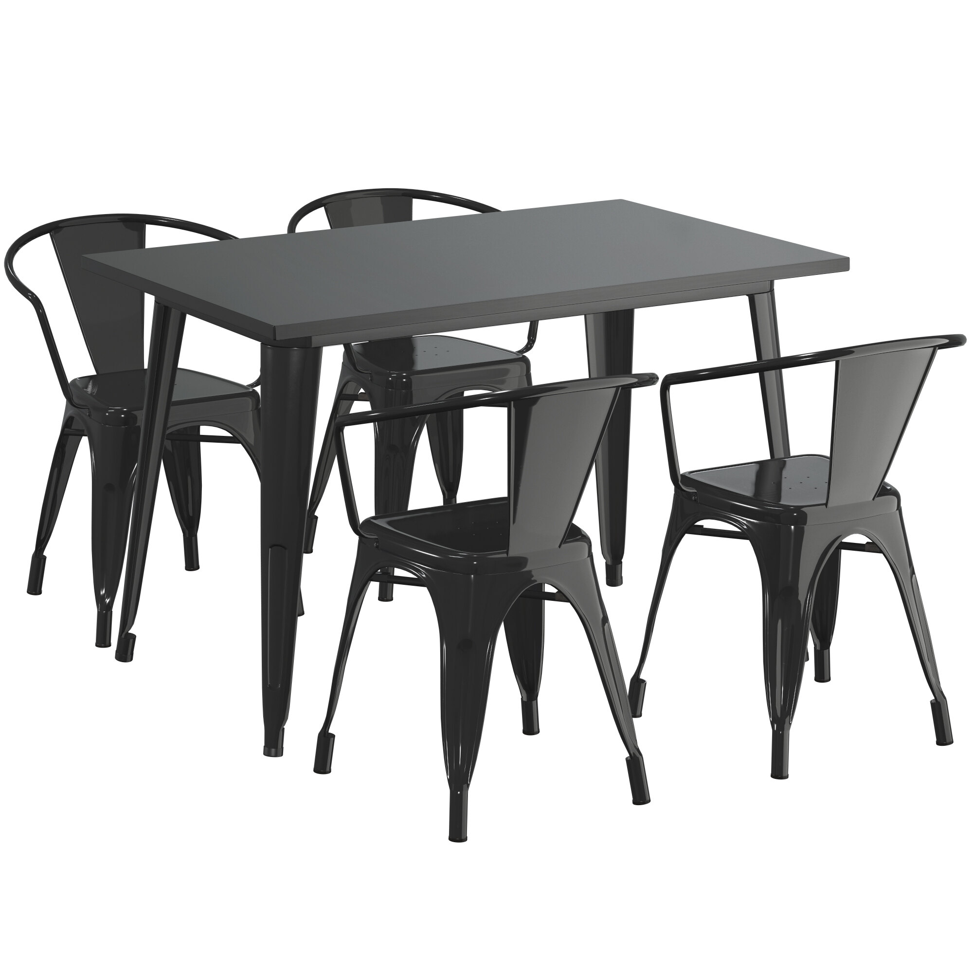 Lancaster Table & Seating Alloy Series 48" x 30" Black Dining Height
