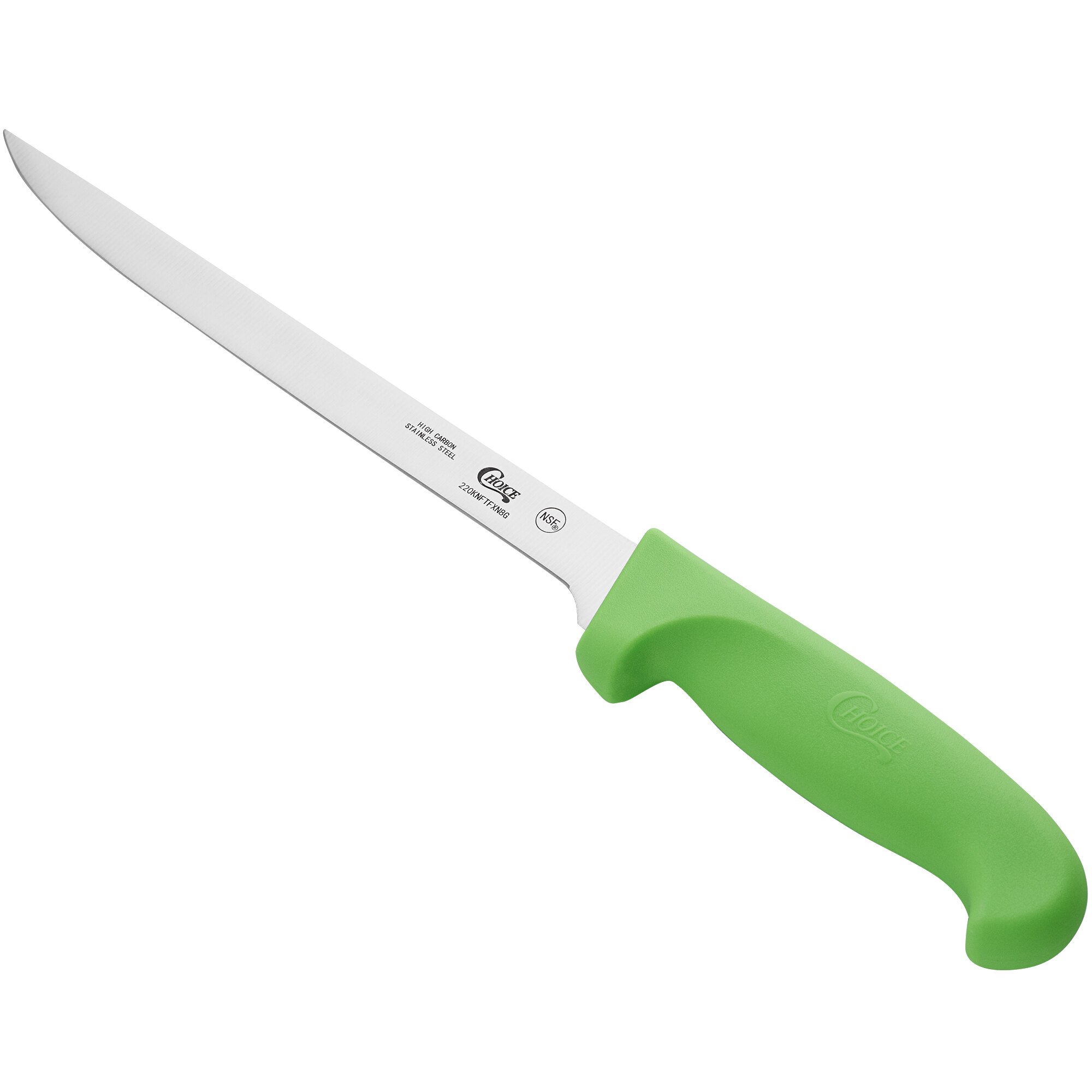 Choice 8" Narrow SemiStiff Fillet Knife with Neon Green Handle