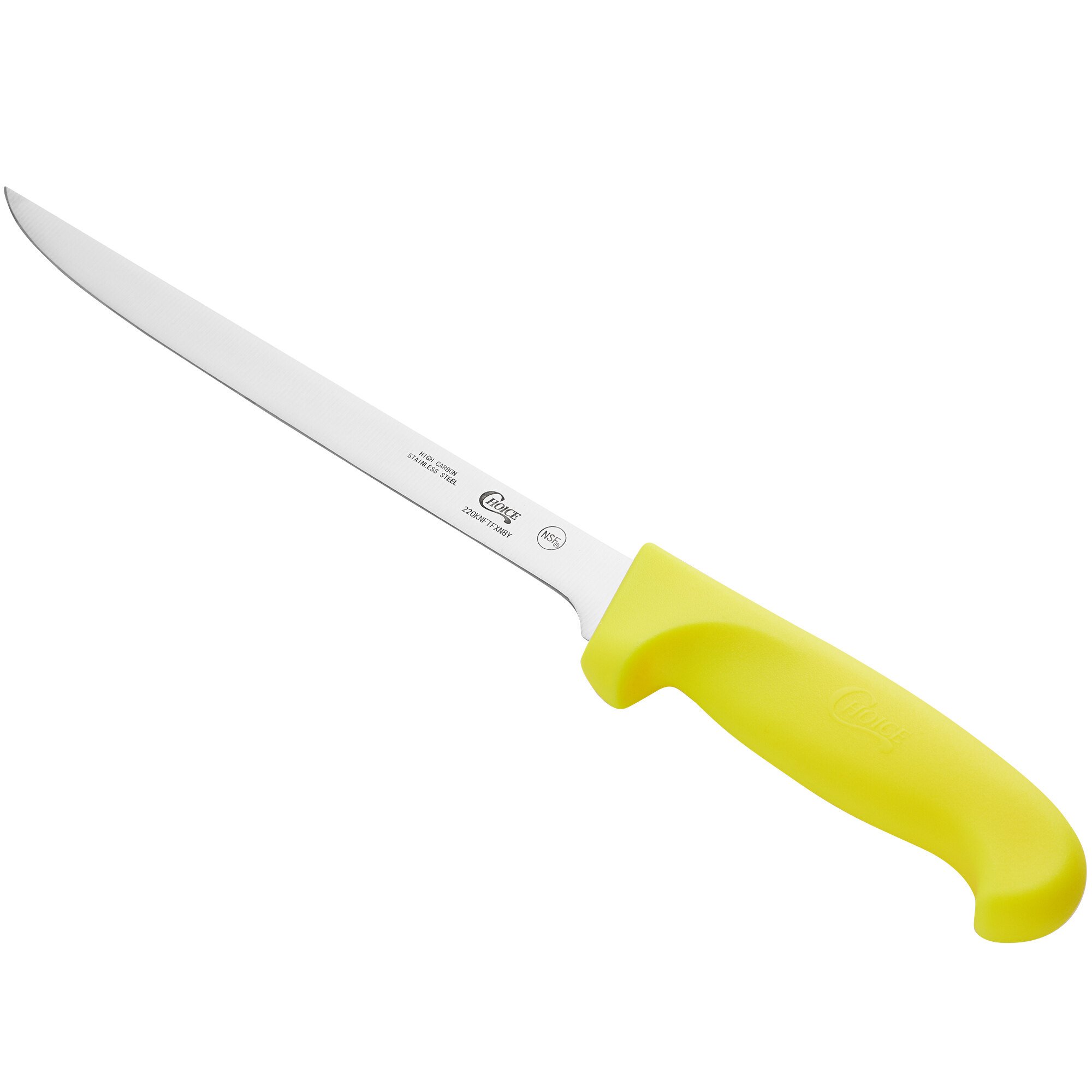Choice 8" Narrow SemiStiff Fillet Knife with Neon Yellow Handle