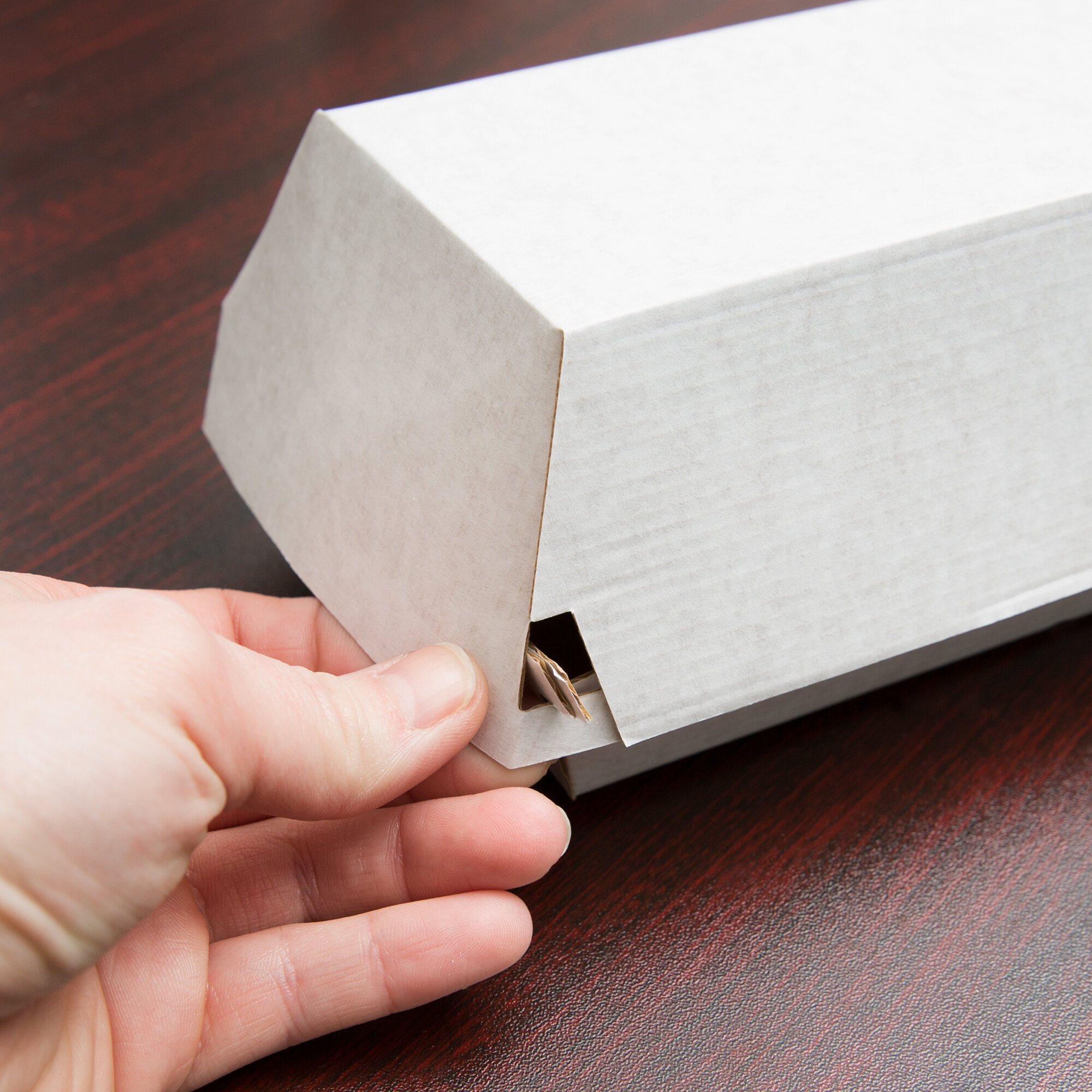 Sabert 55300 8 3/4" x 3 7/8" x 3" Corrugated Clamshell Sub Sandwich