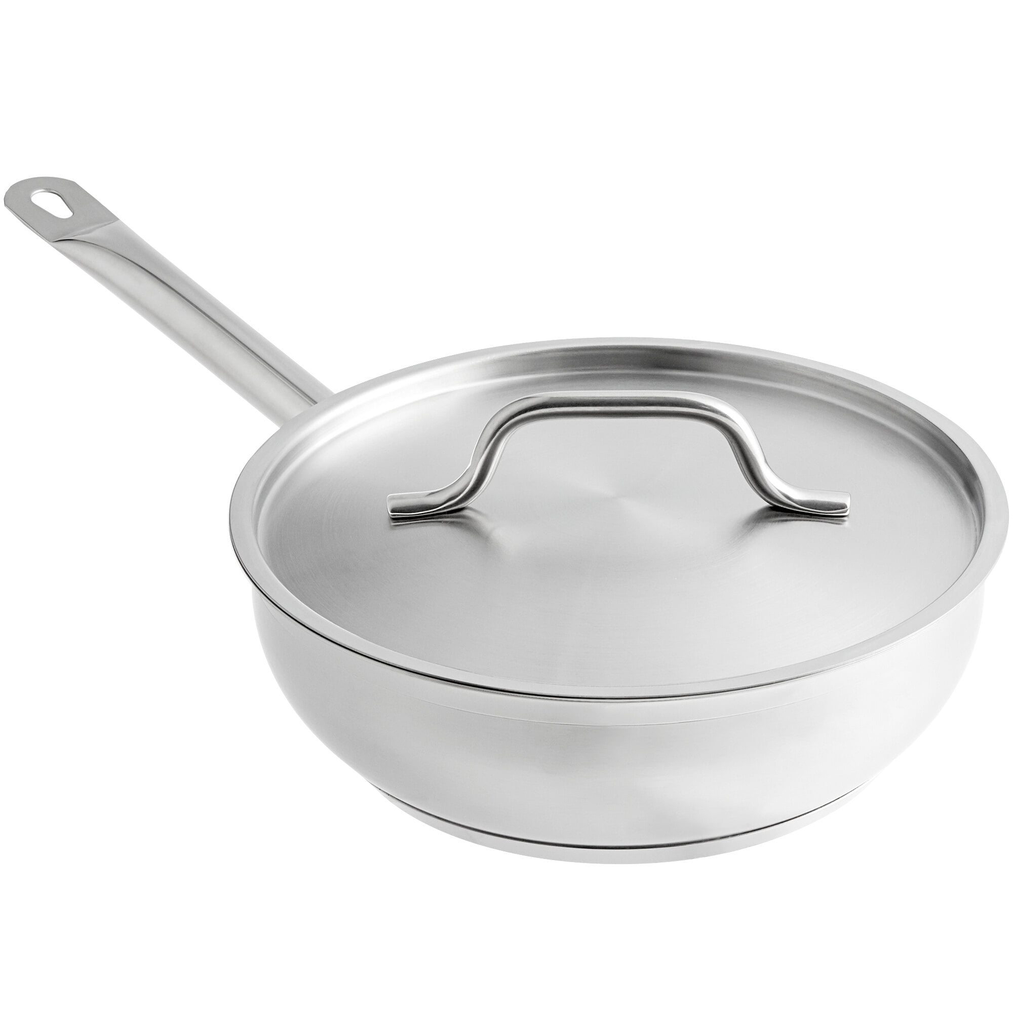 Vigor 3 Qt. Stainless Steel Saucier Pan with AluminumClad Bottom and Cover