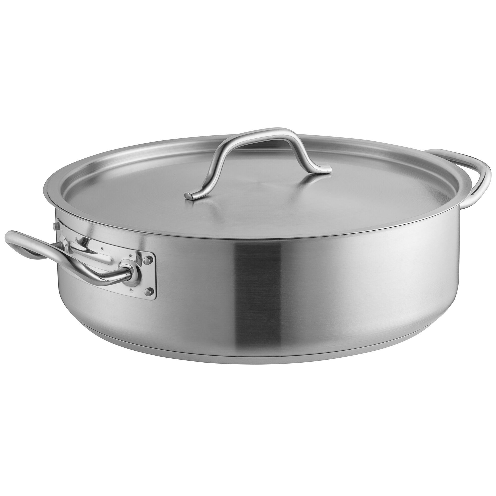 Vigor 12 Qt. Stainless Steel Brazier with AluminumClad Bottom and Cover