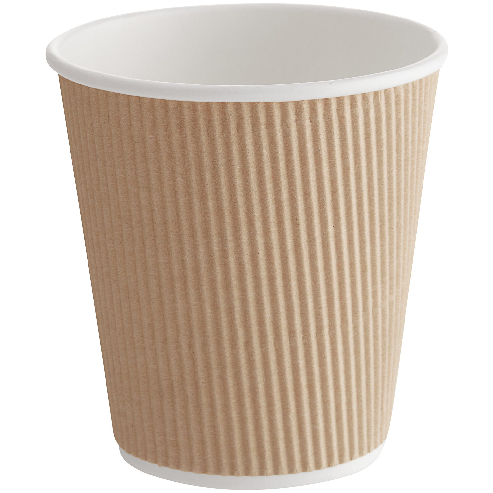 Choice 10 oz. Double Wall Ripple Kraft Paper Hot Cup 25/Pack
