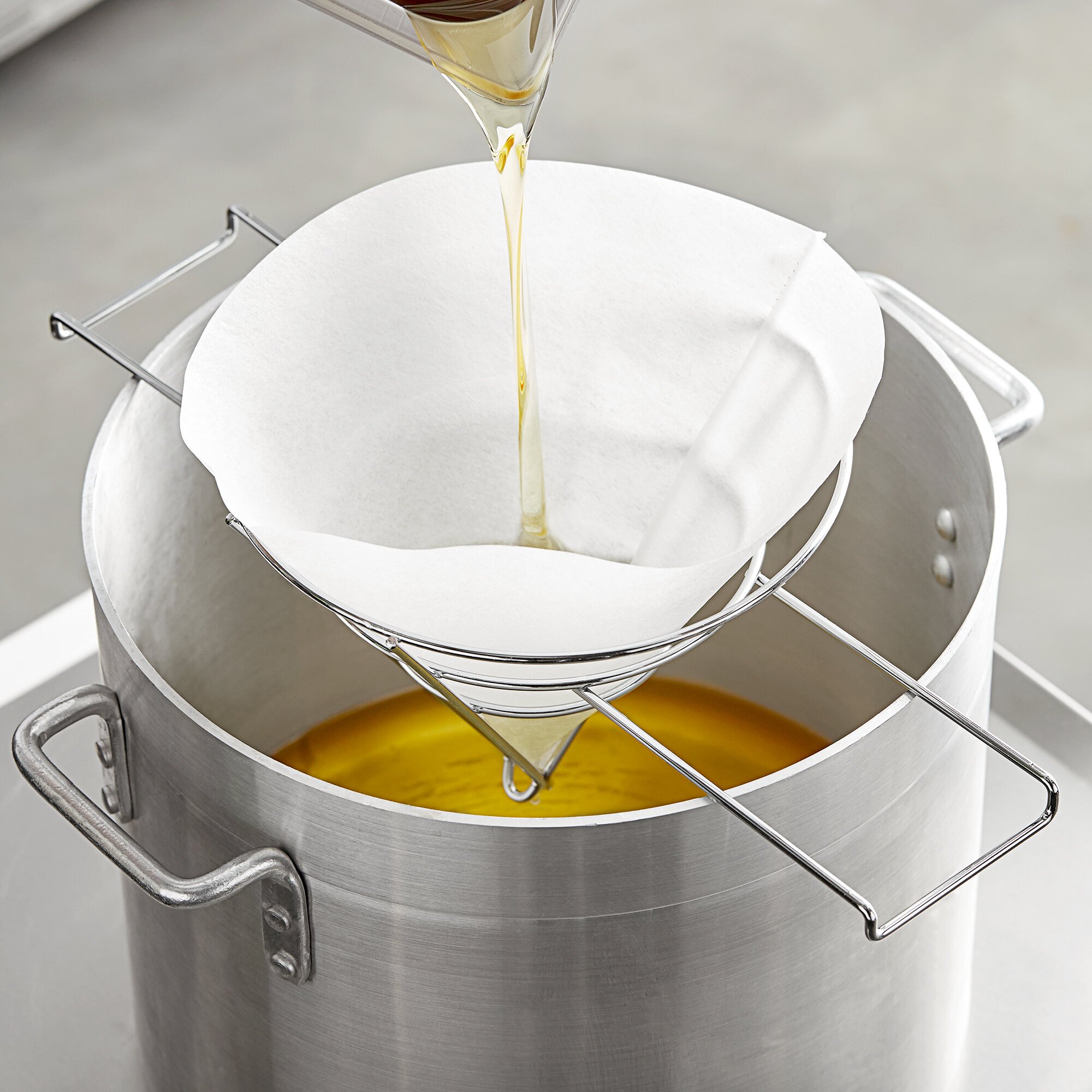 10" ChromePlated Steel Fryer Oil Cone Filter Holder