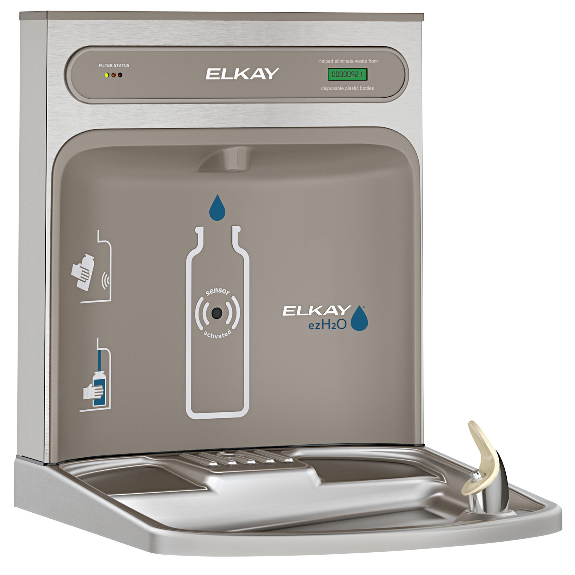 Elkay LZWSRK Light Gray Filtered Bottle Filling Station Kit with