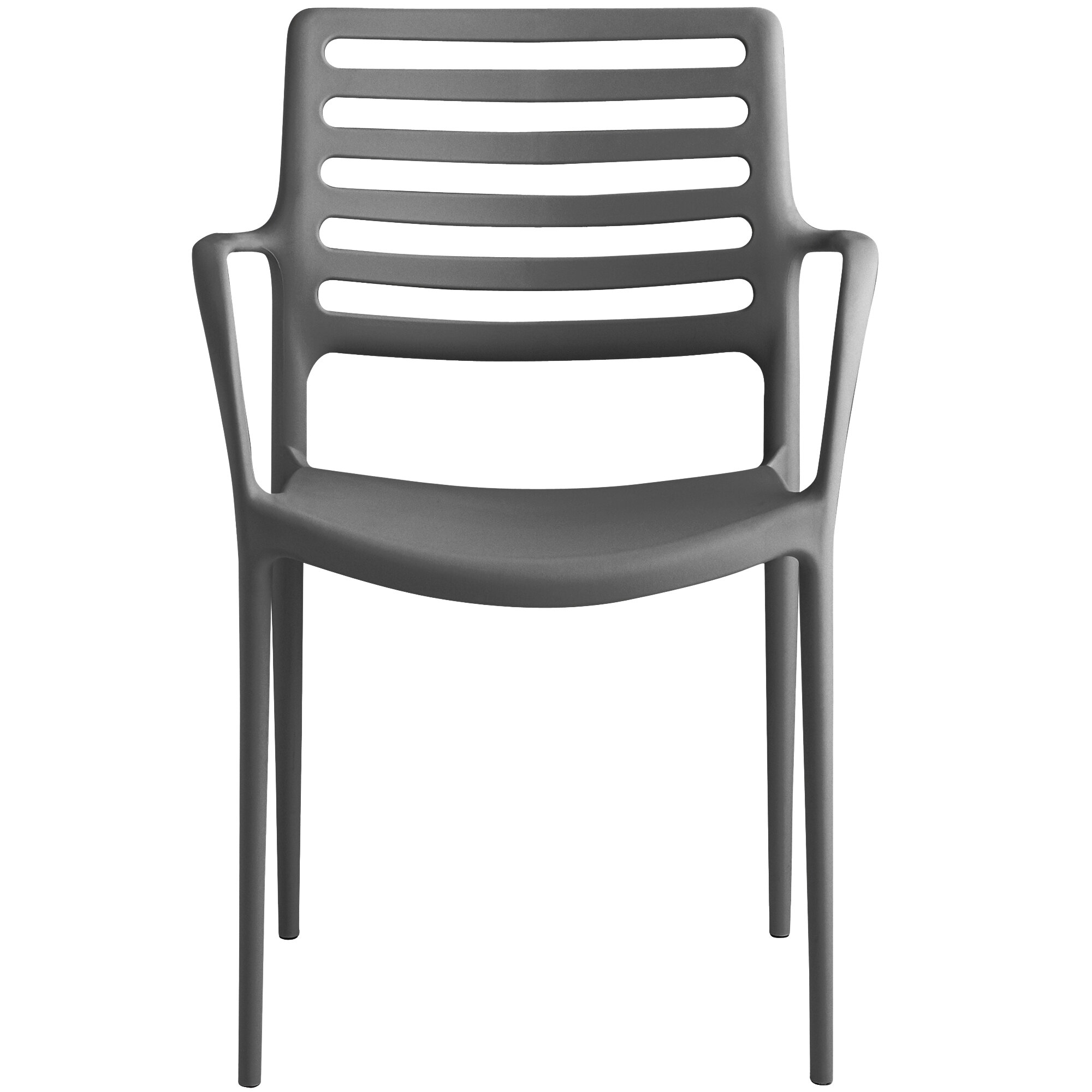 Lancaster Table & Seating Allegro Charcoal Stackable Resin Arm Chair