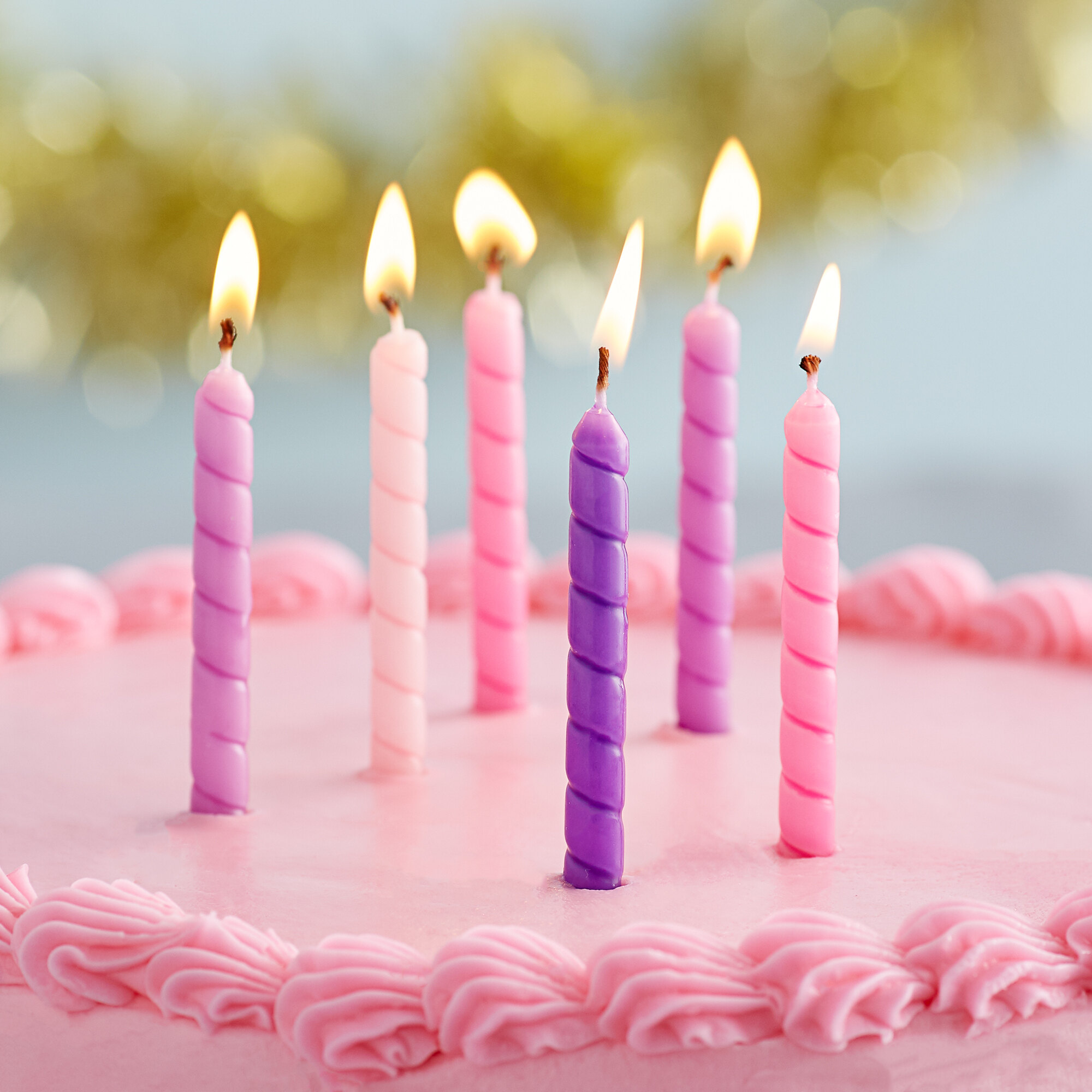 Creative Converting 347179 3" Assorted Pink and Purple Spiral Candles