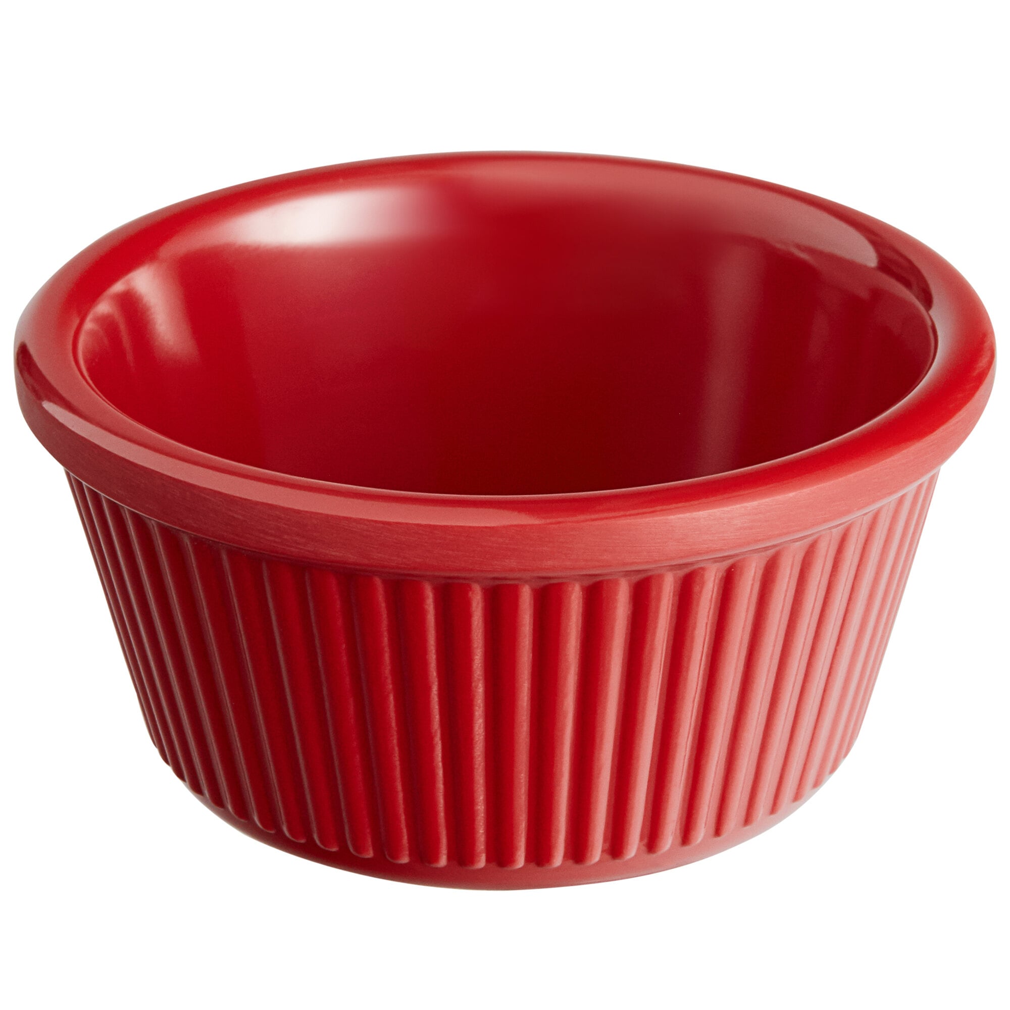 Acopa 3 oz. Red Fluted Melamine Ramekin 12/Case