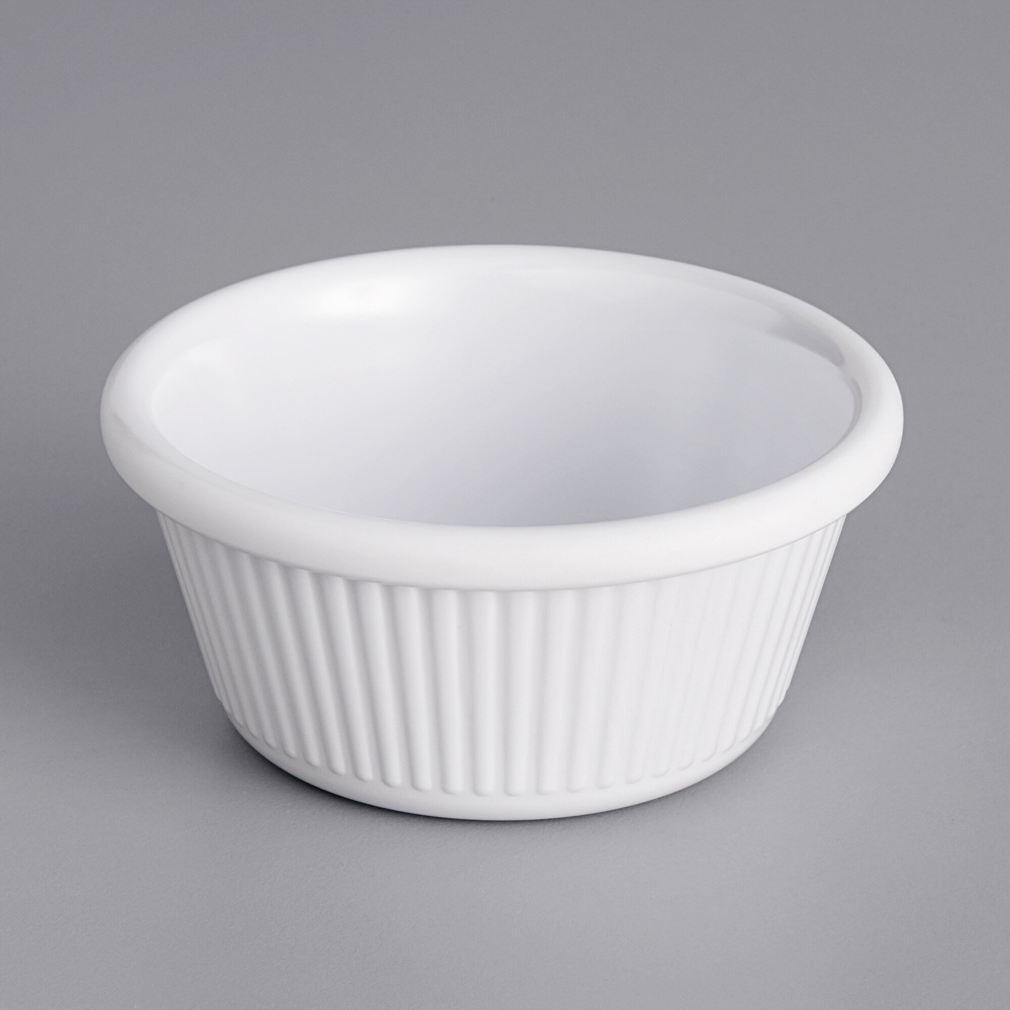 Acopa 6 oz. White Fluted Melamine Ramekin 12/Case
