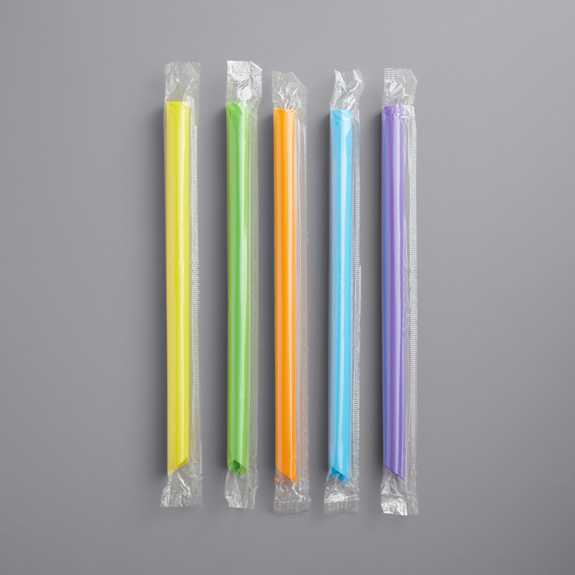 Choice 9" Neon Extra Wide Pointed Wrapped Boba Straw 400/Pack