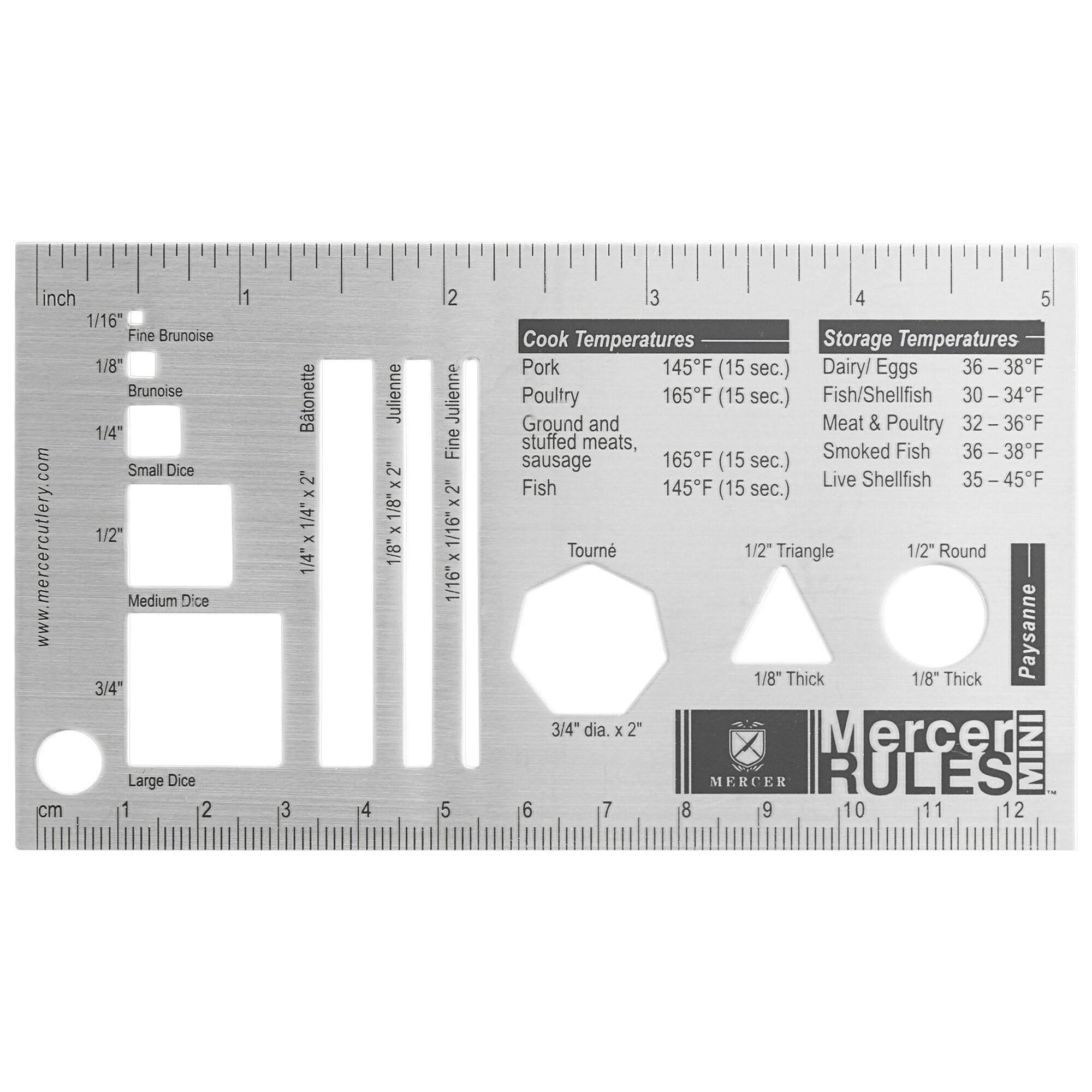 Mercer Culinary M33243 Mercer Rules Mini™ Reference Tool 5 1/4" x 3"