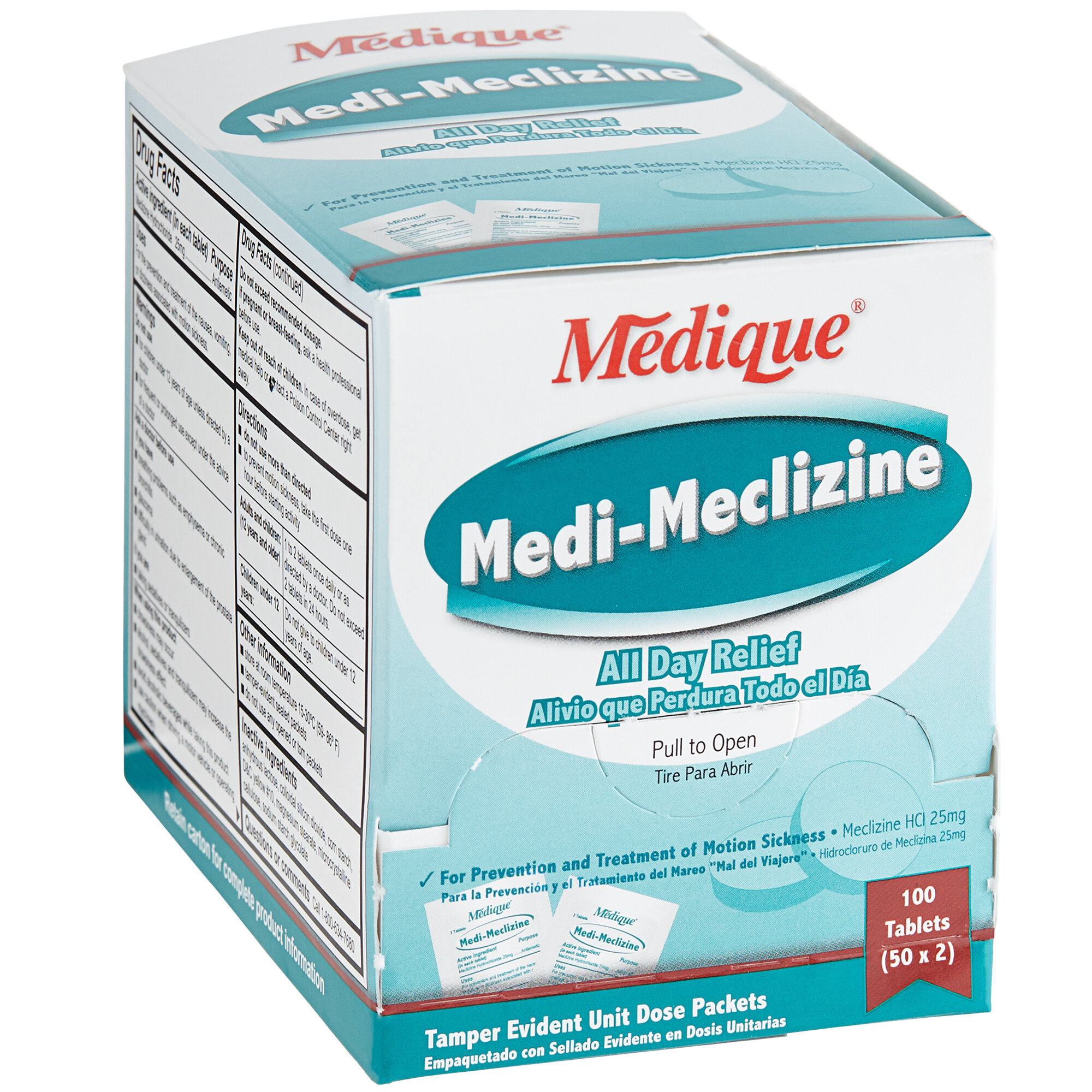 Medique 47933 MediMeclizine Motion Sickness Tablets 100/Box