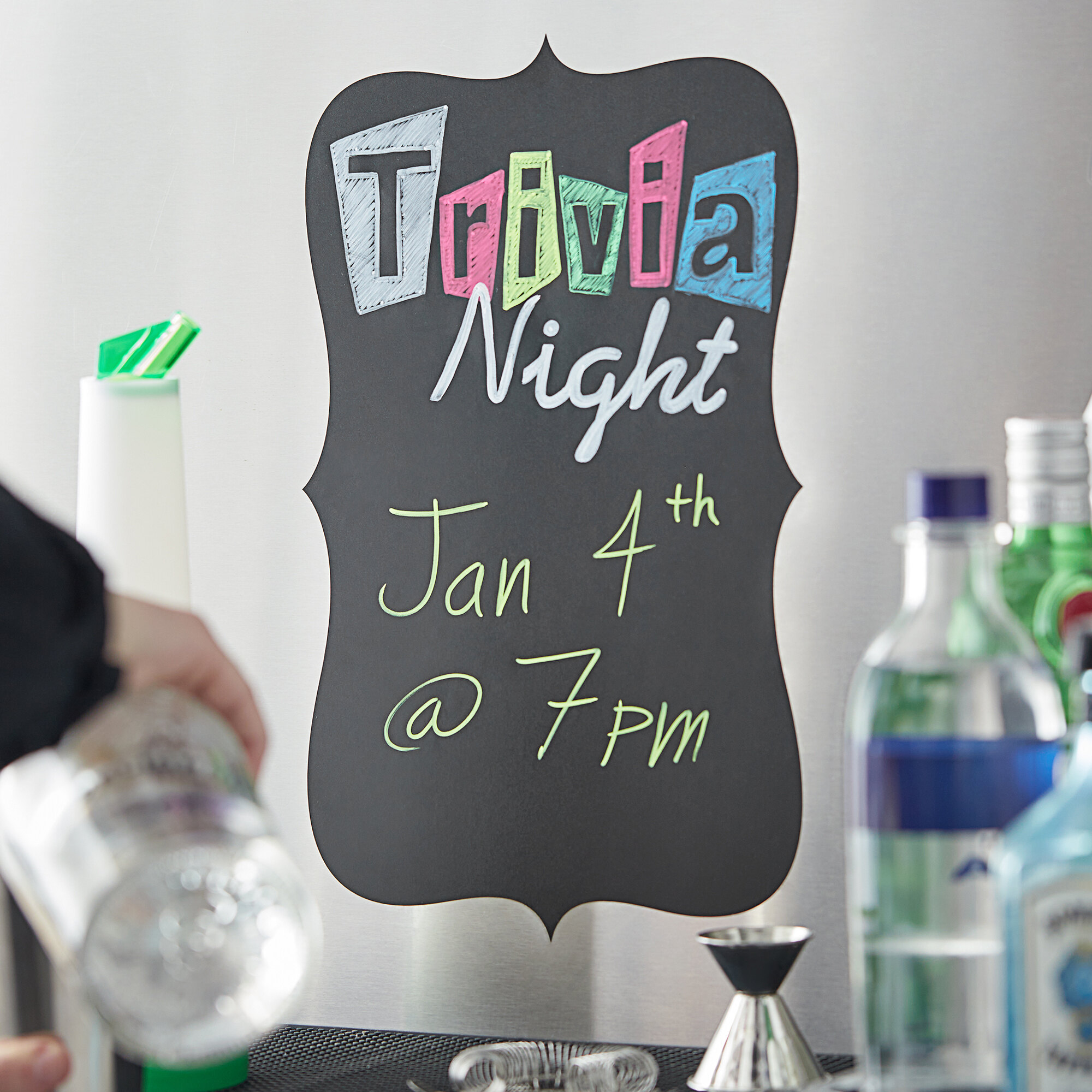 Choice 10" x 16" Decorative Vinyl Chalkboard Labels 12/Pack