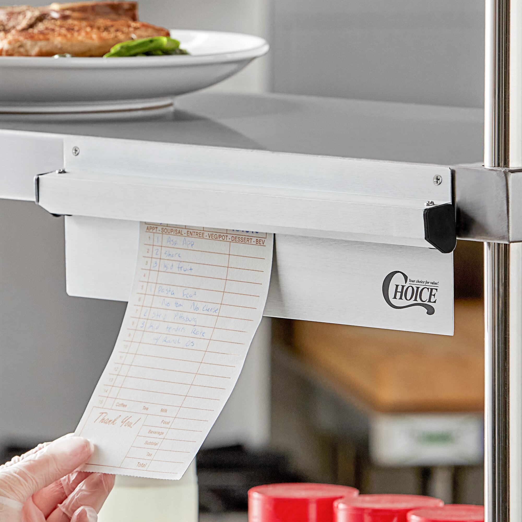 Choice 12" x 3 1/2" Aluminum Wall Mounted Ticket Holder