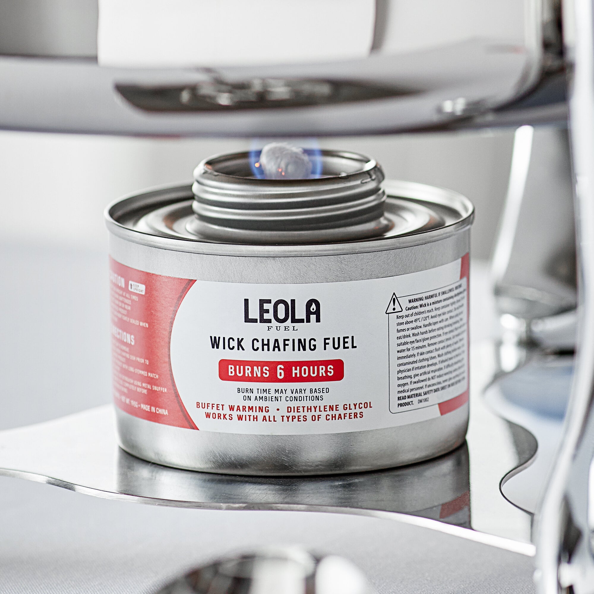 Leola Fuel Premium 6 Hour Wick Chafing Dish Fuel with Safety Twist Cap