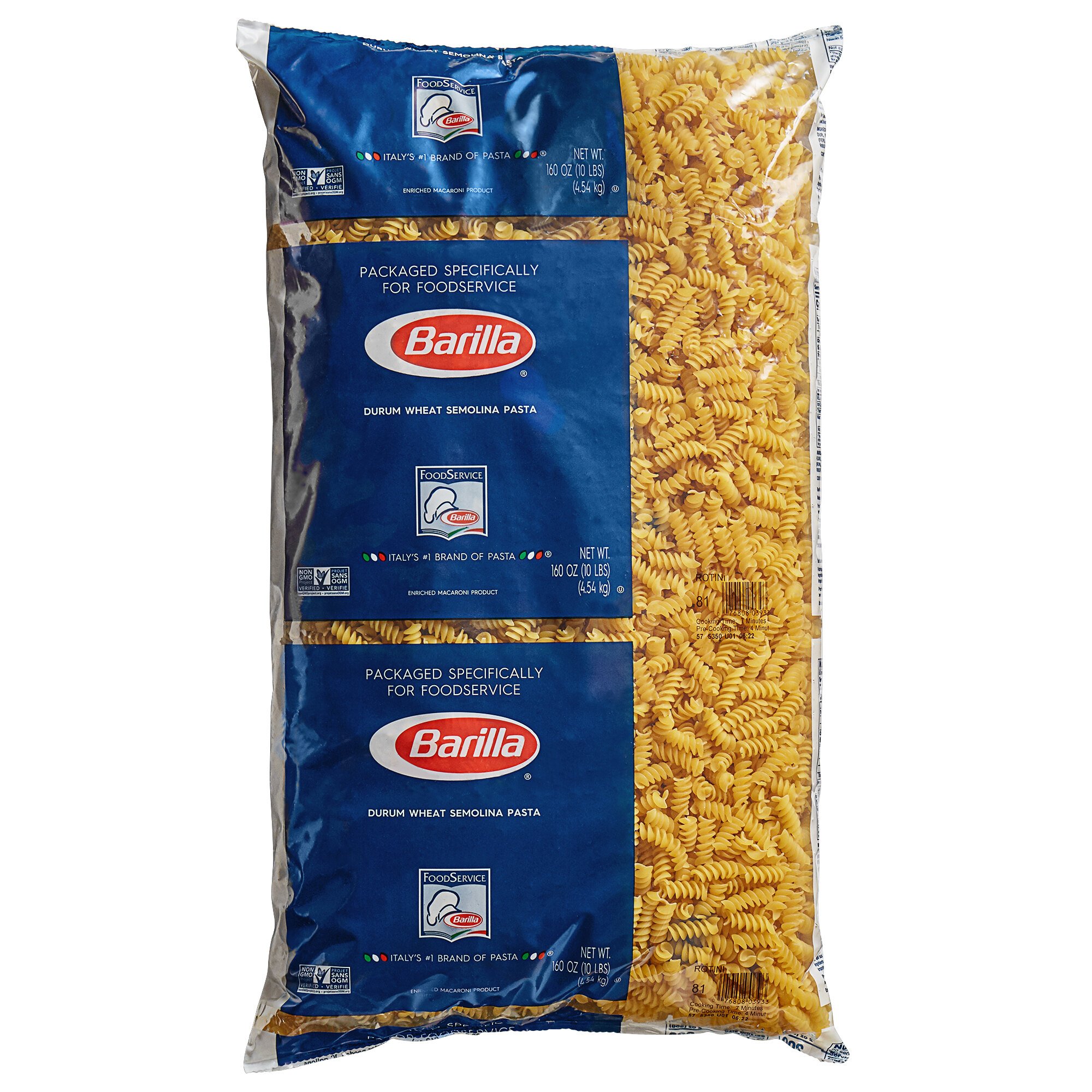 Barilla Rotini Pasta 20 Lb Webstaurantstore