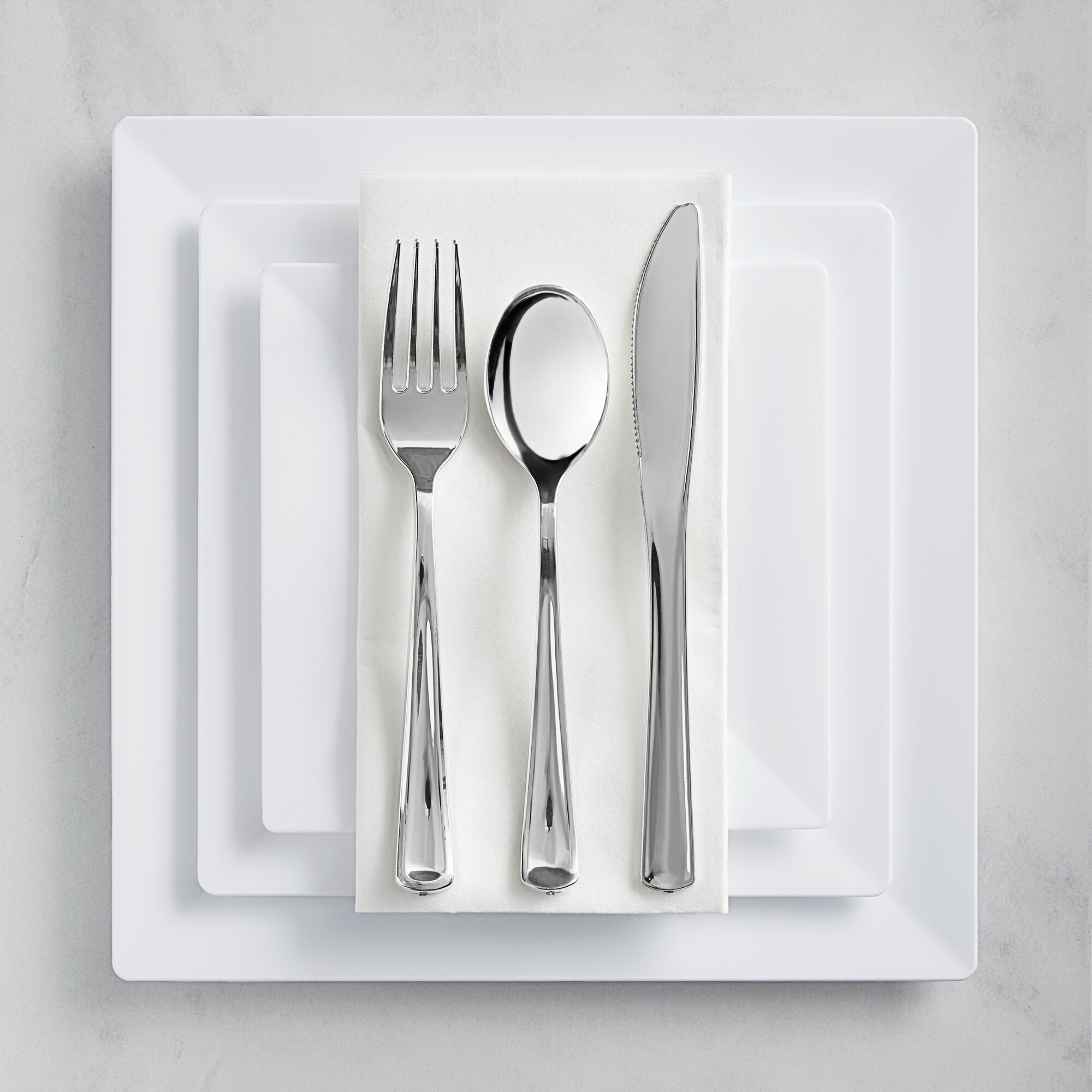 Visions White Florence Classic Plastic Dinnerware Set 120/Pack