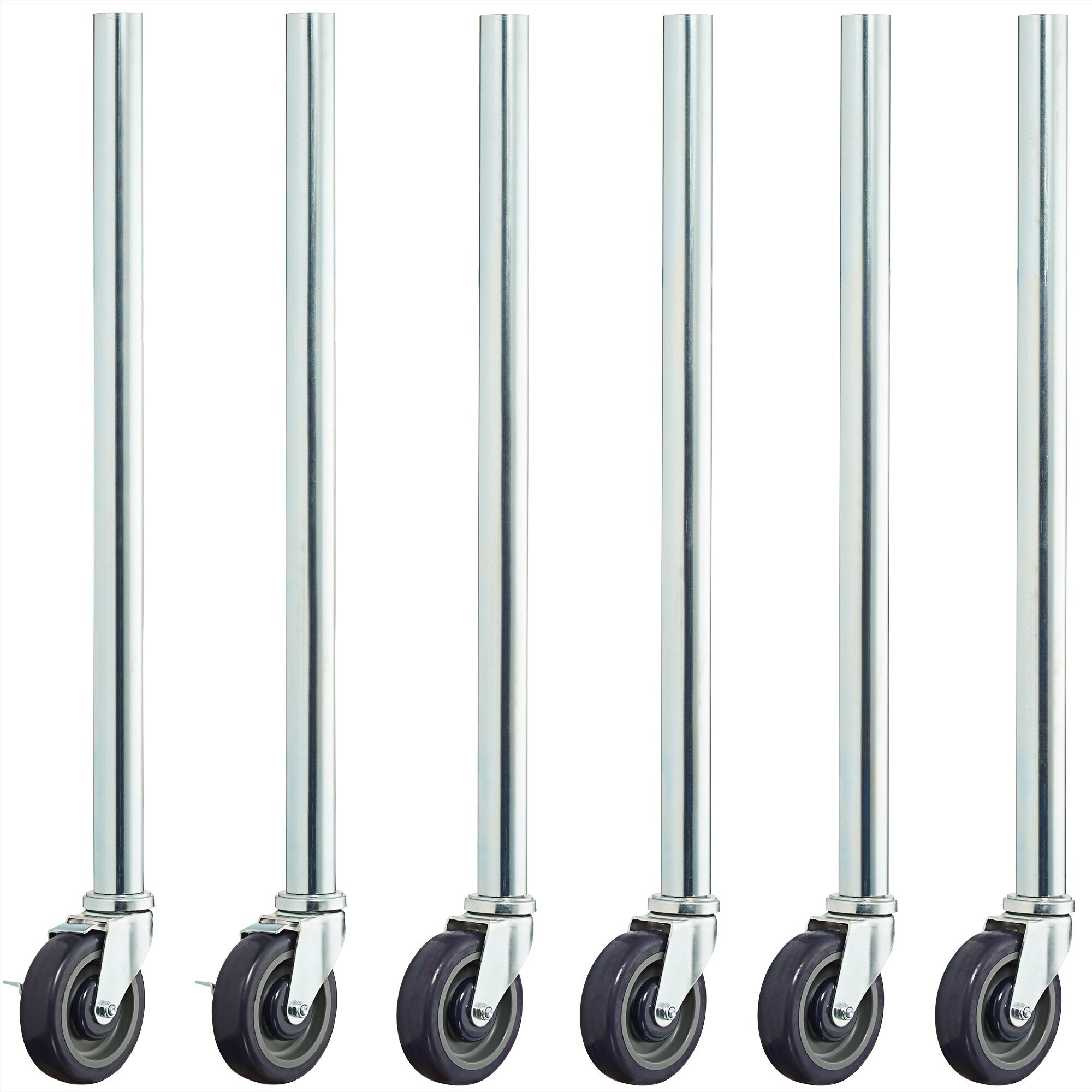 34" Galvanized Steel Legs with 5" Casters 6/Set
