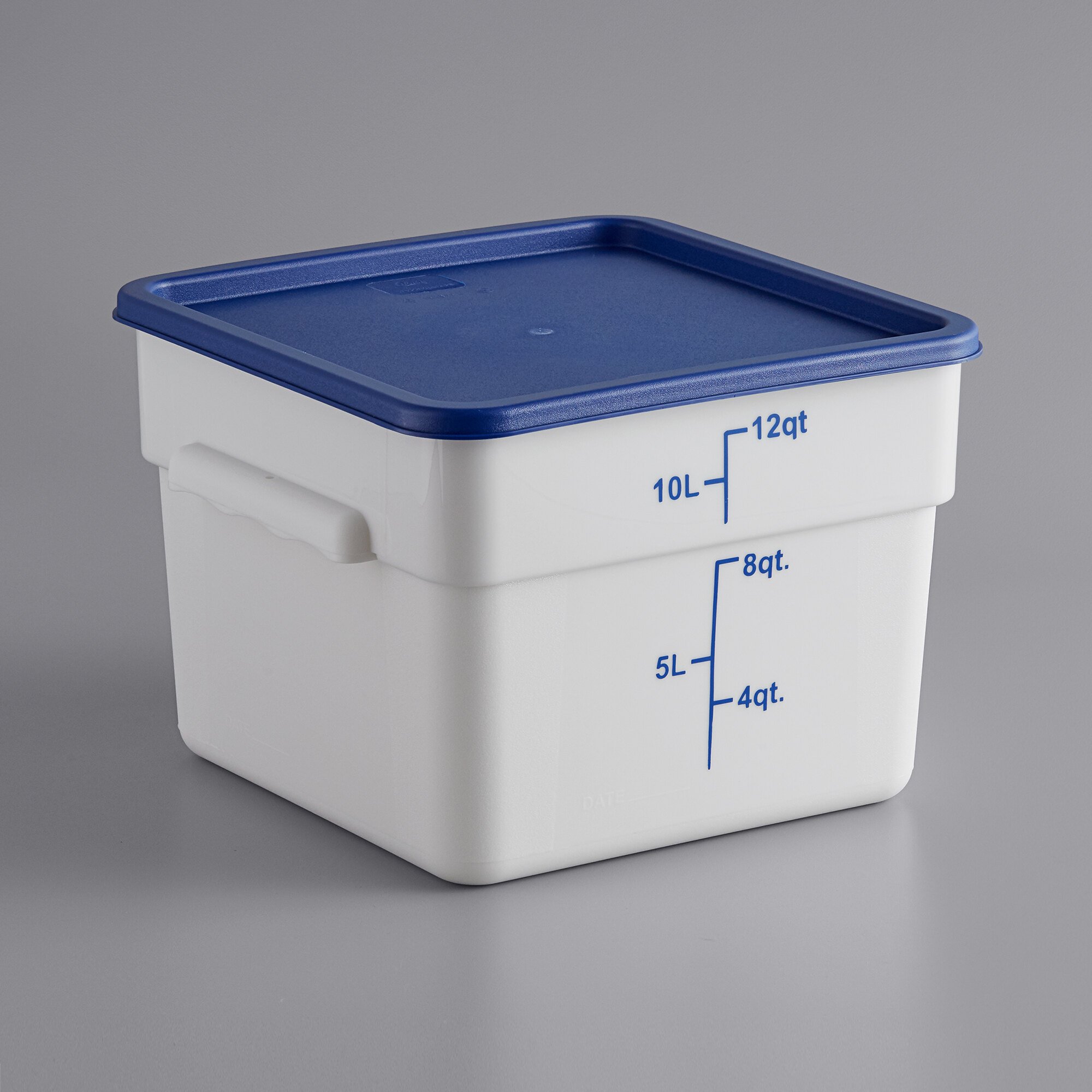 Choice 12 Qt. White Square Polypropylene Food Storage Container and ...