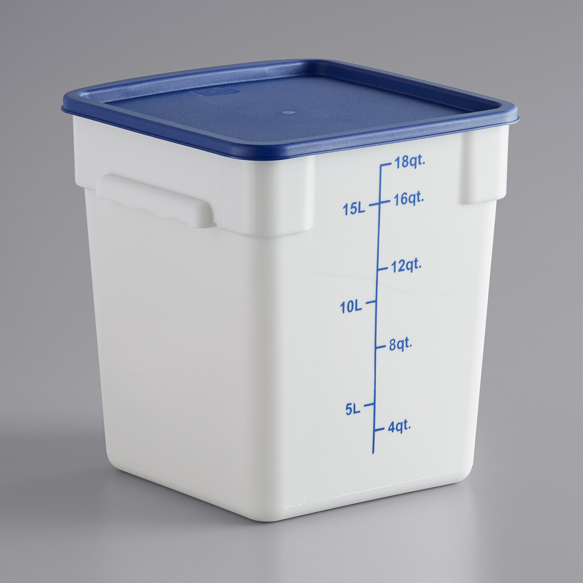 Choice 18 Qt. White Square Polypropylene Food Storage Container and