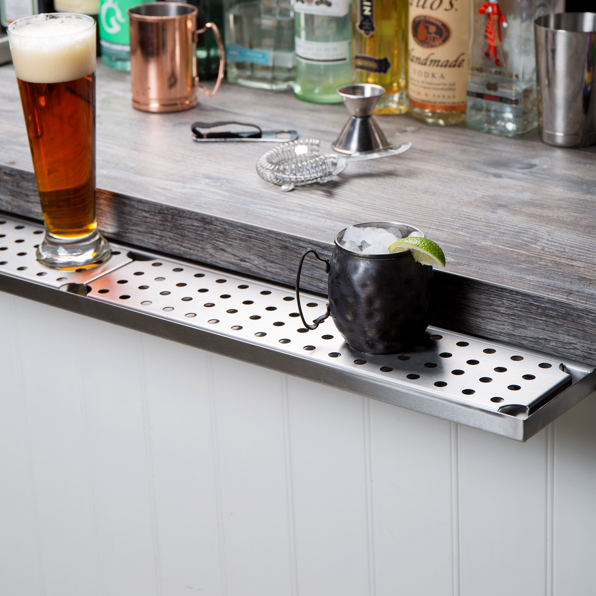 36" Stainless Steel Underbar Mount Beer Drip Tray