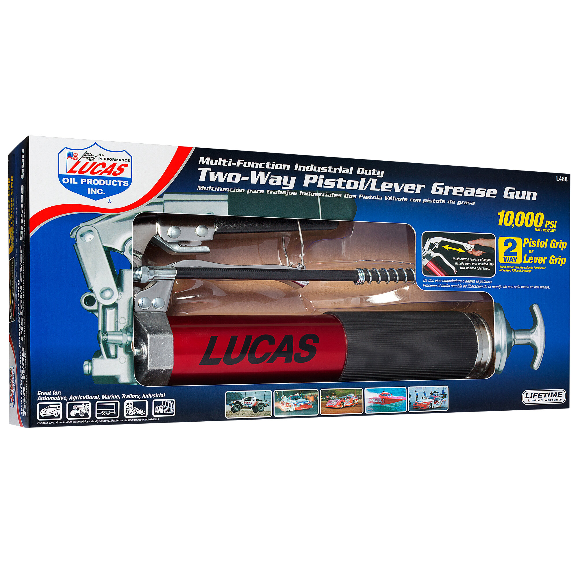 Lucas Oil L488 14 oz. HeavyDuty Dual LeverPistol Grip Grease Gun