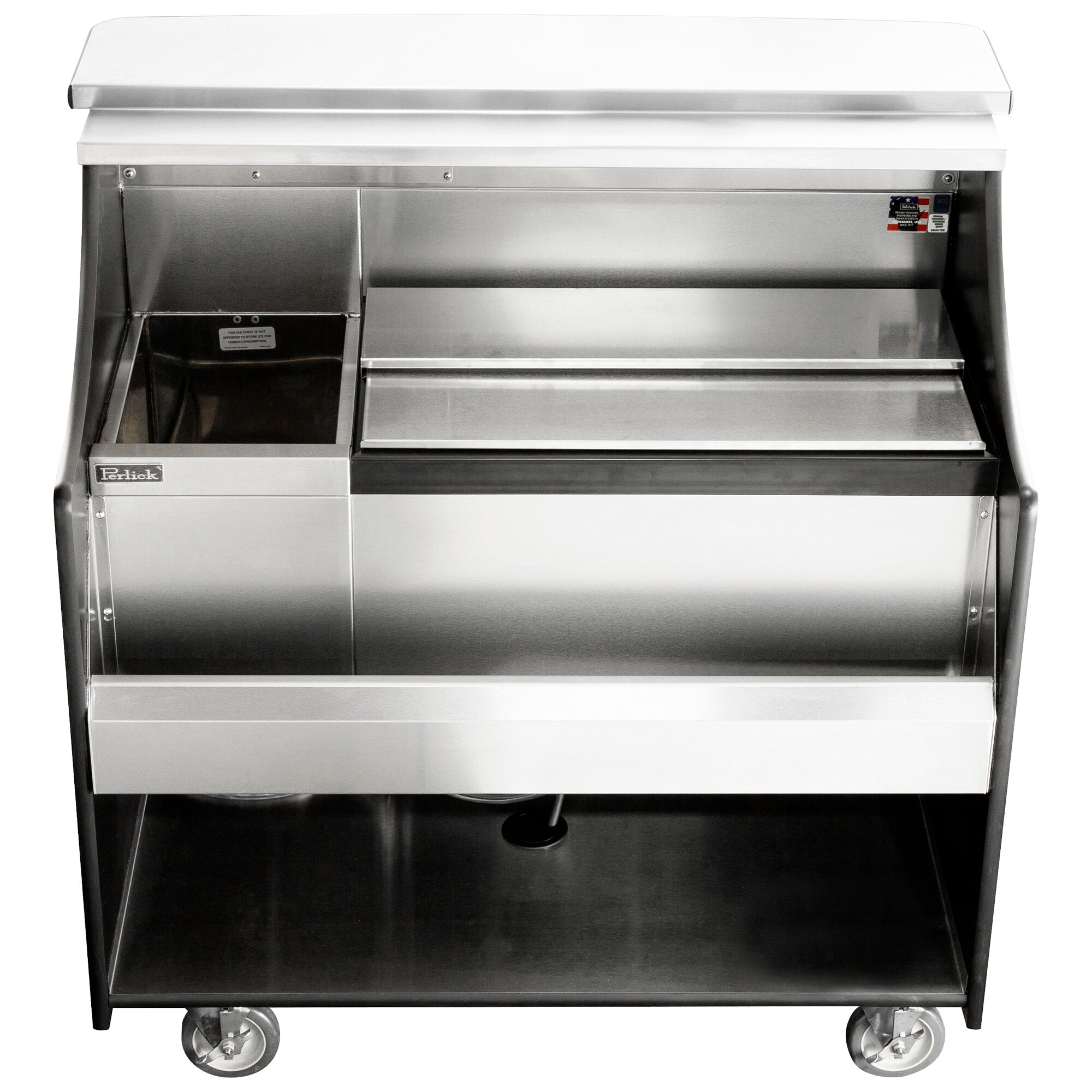 Perlick MOBS42TS 42" Stainless Steel Mobile Bar with Ice Chest 120V