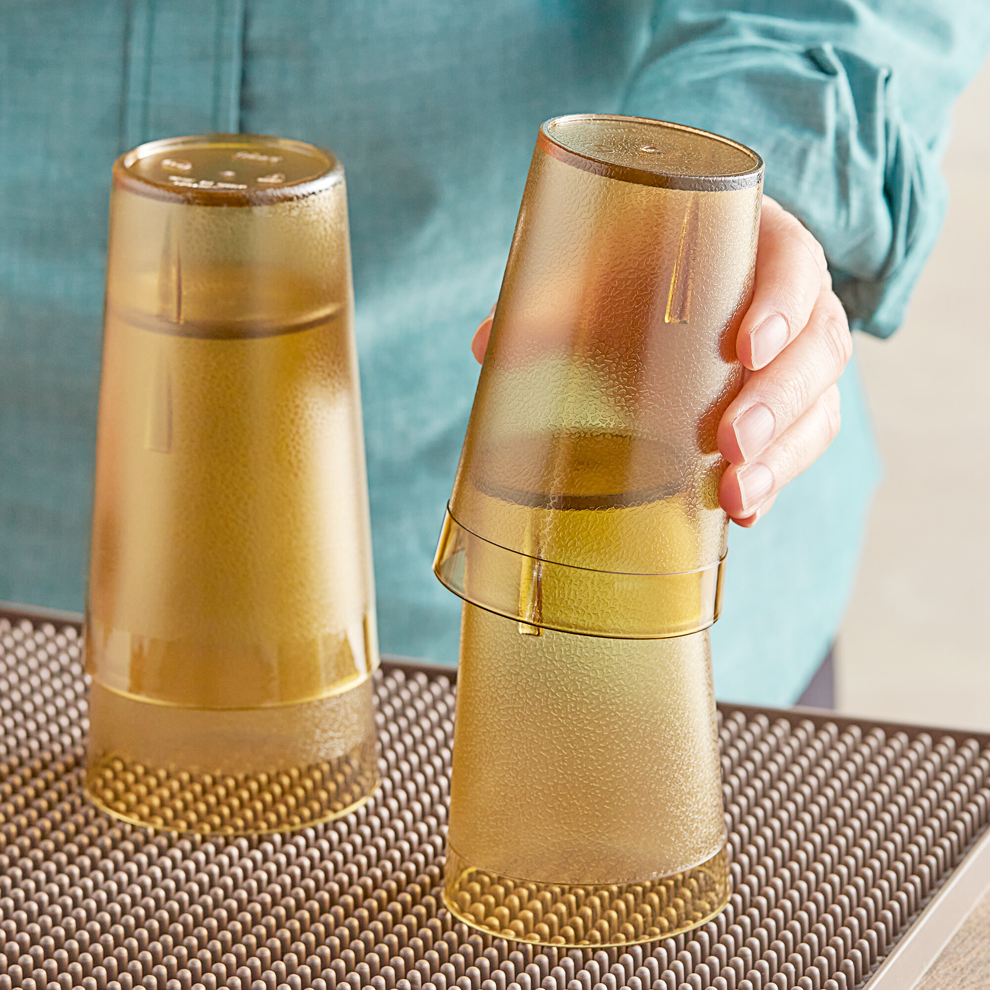 thumbnail image 2 of Choice SAN Plastic Pebbled Tumbler – 12-Pack, Dishwasher Safe, BPA Free, NSF Listed 2 of 5