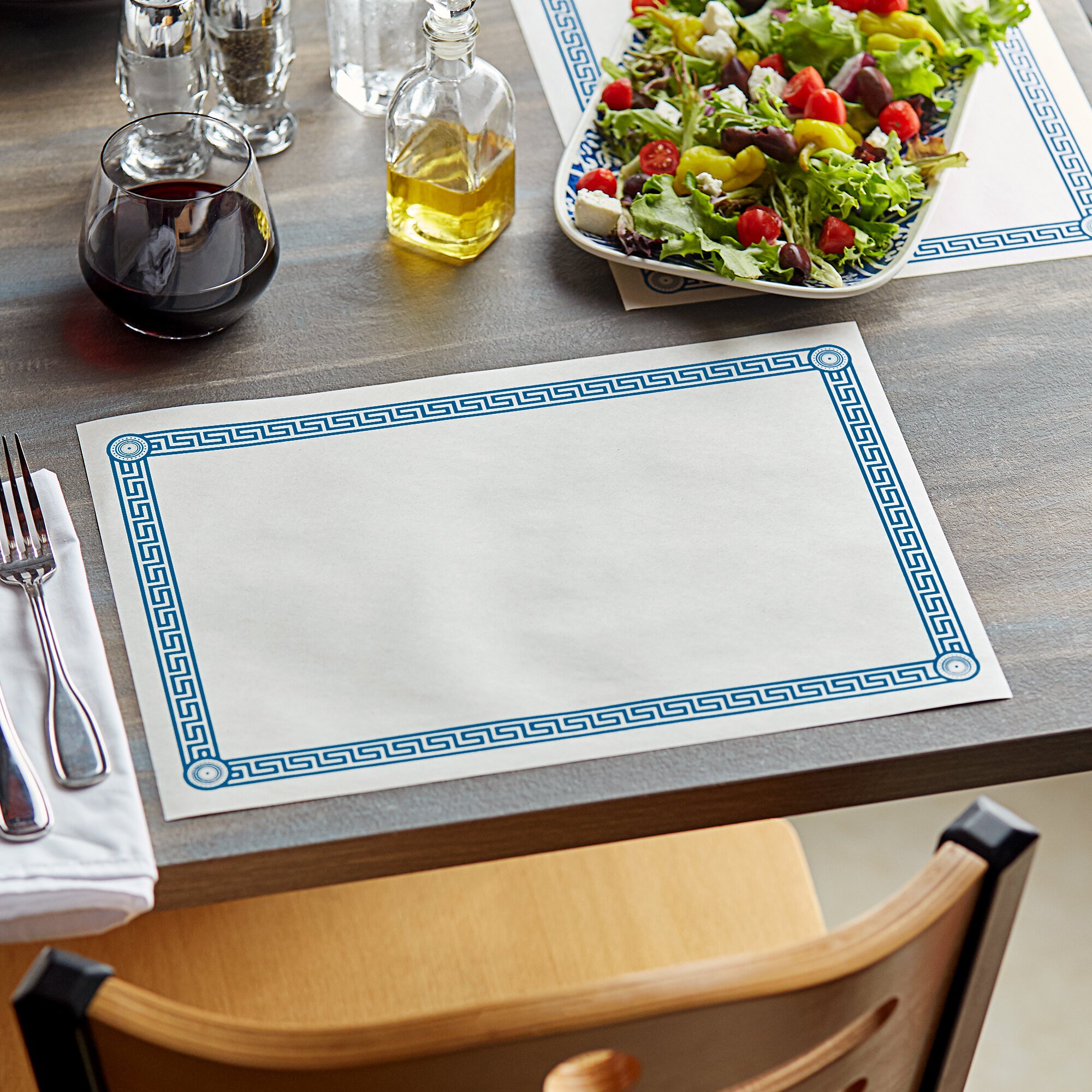 10" x 14" Greek Key Blue Placemat 1000/Case