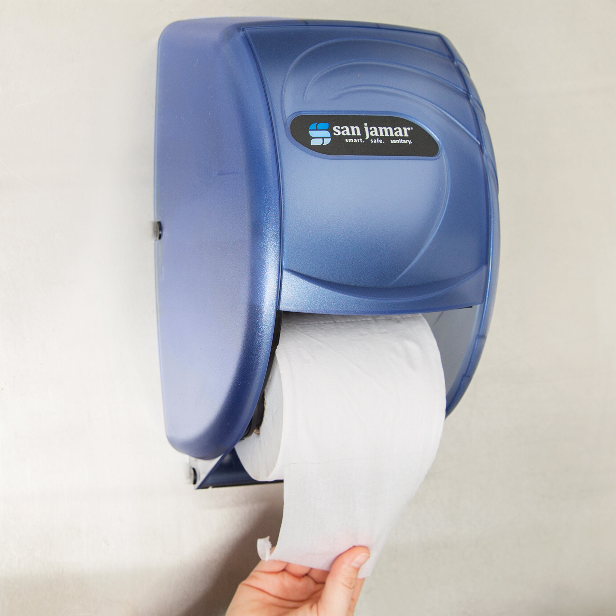 San Jamar R3590TBL Duett Oceans Toilet Tissue Dispenser Arctic Blue