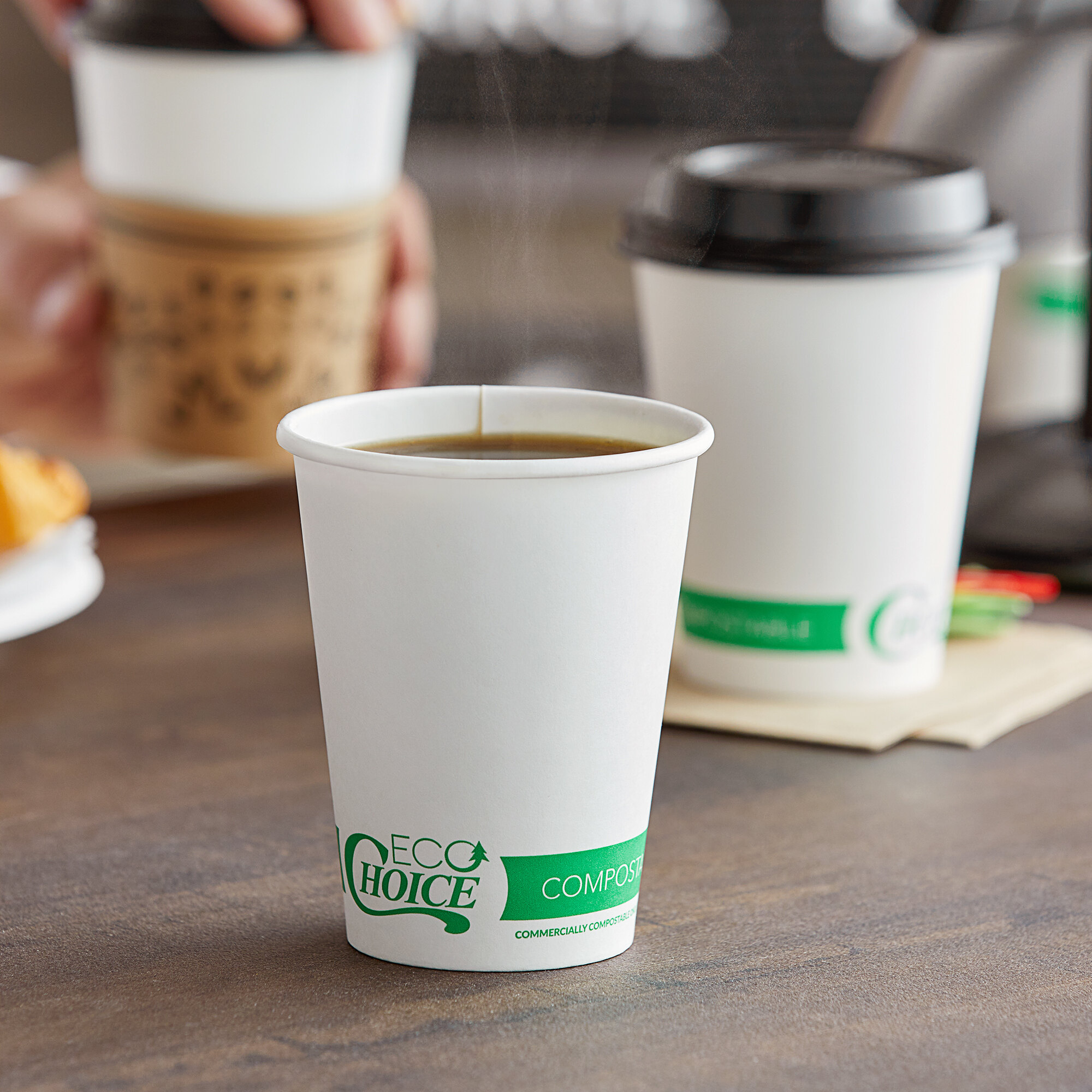 EcoChoice 12 oz. White Compostable Paper Hot Cup 50/Pack