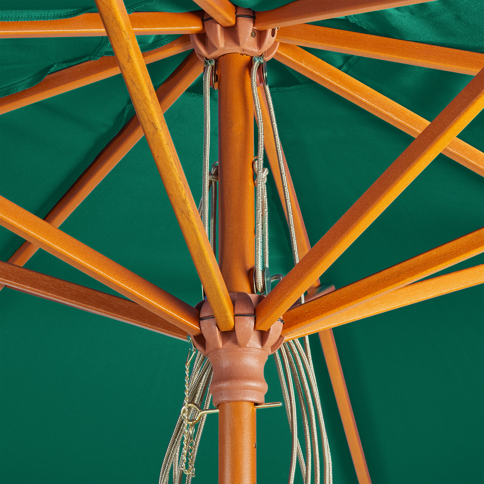 Lancaster Table & Seating 9' Forest Green Pulley Lift Umbrella with 1 1