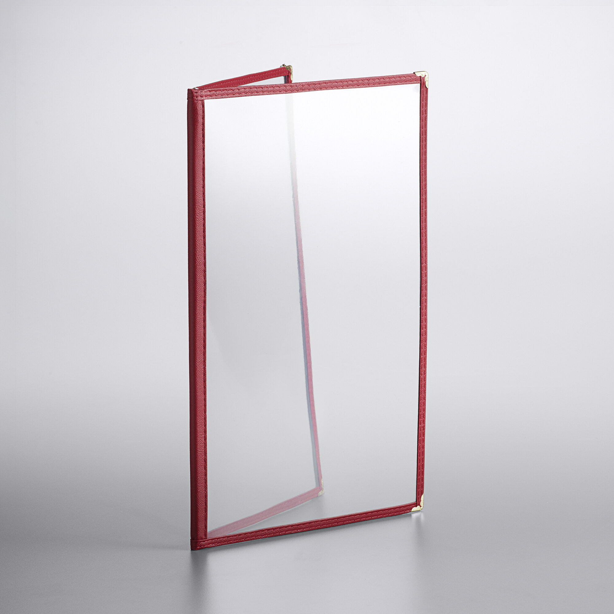 Choice 8 1/2" x 14" Burgundy Two Pocket Menu Cover