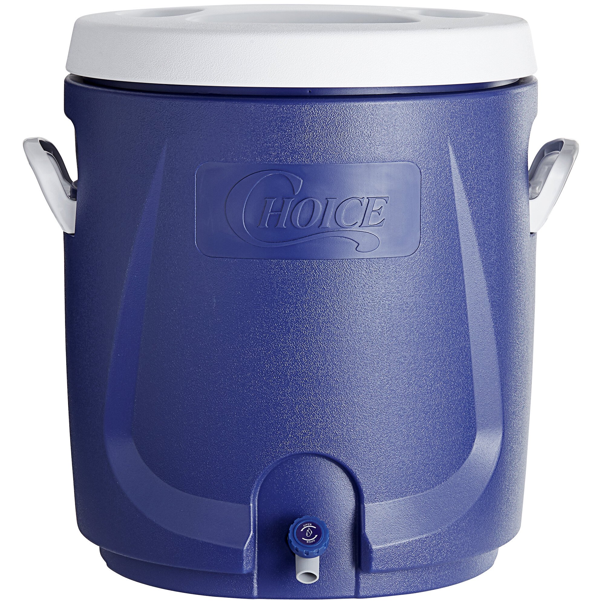 Choice 14.5 Gallon Blue Round Insulated Beverage Dispenser / Portable