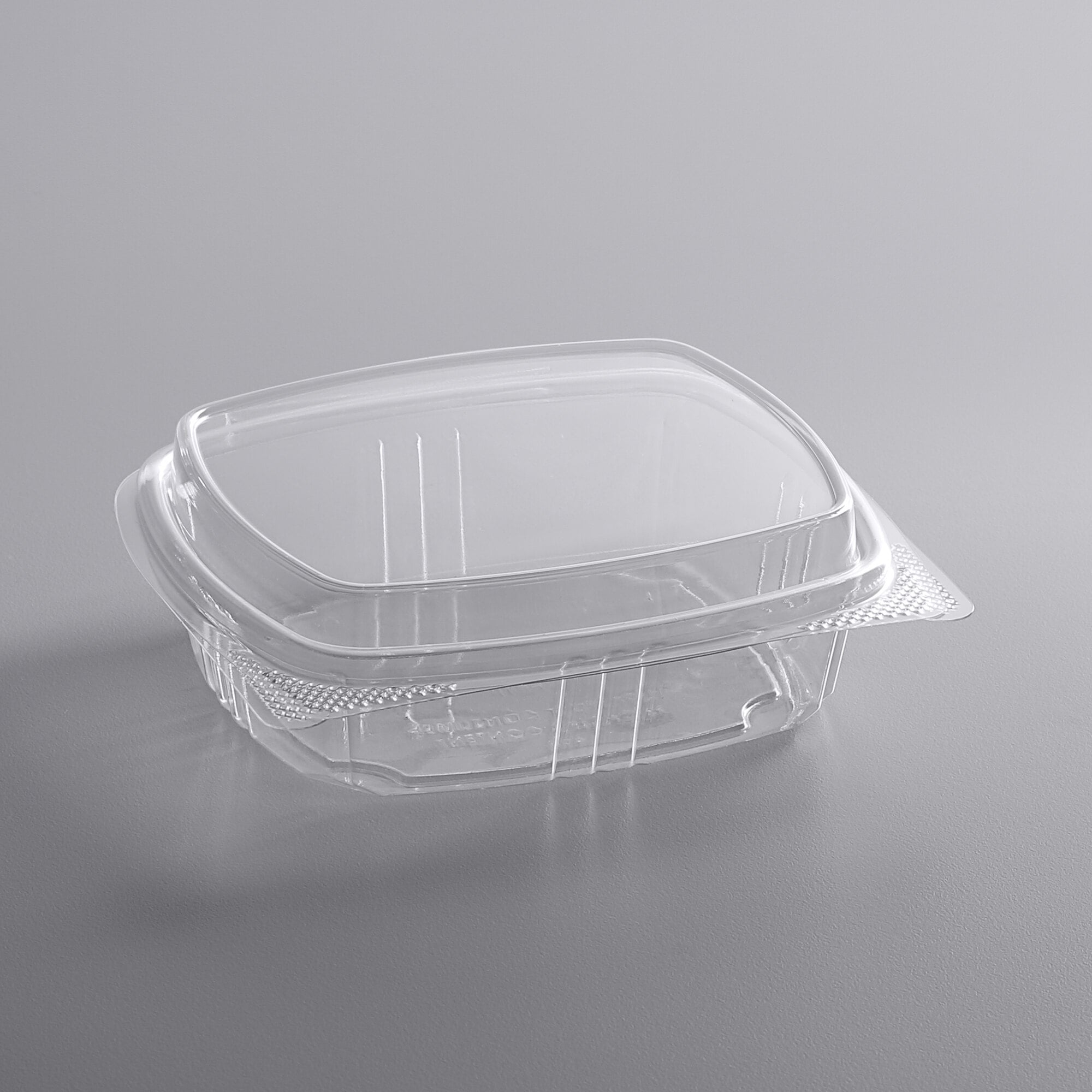 Choice 8 oz. Clear RPET Tall Hinged Deli Container with Domed Lid 50/Pack