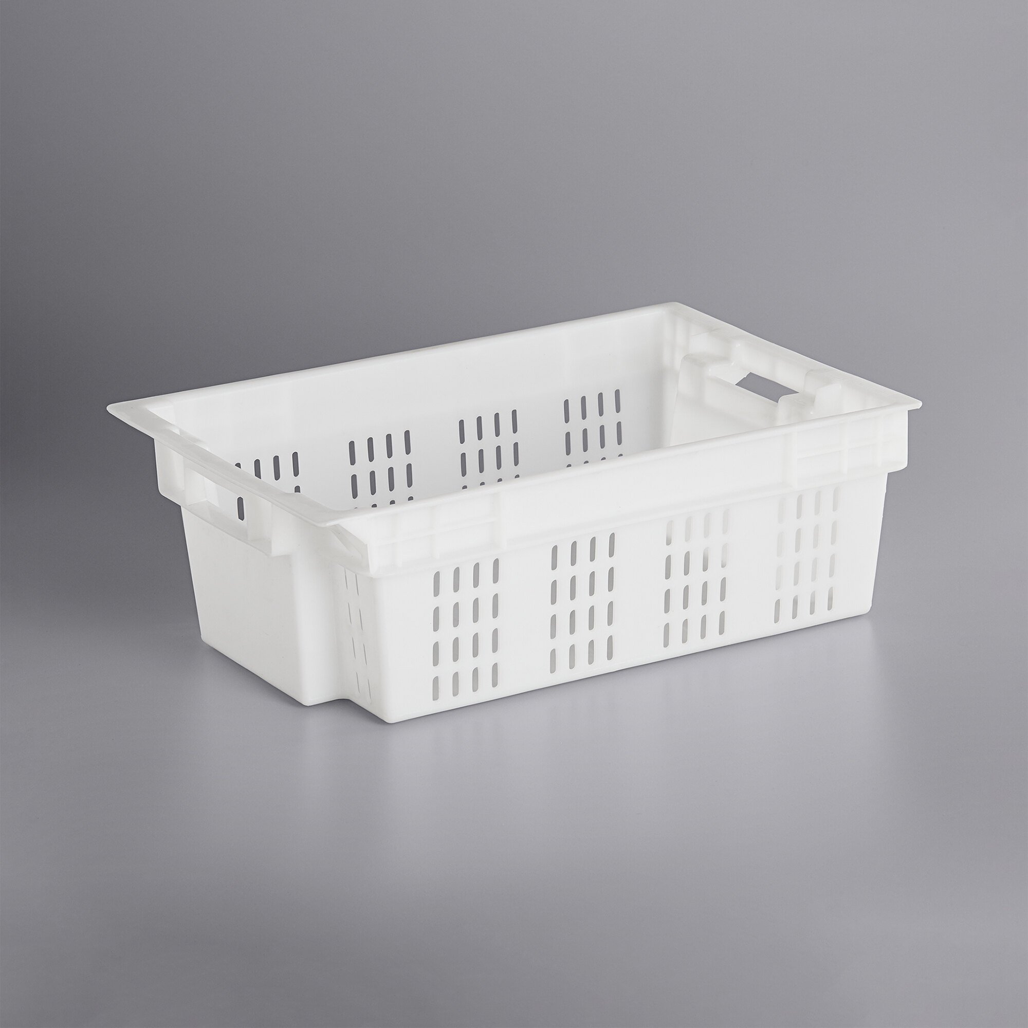 Choice White Solid Agricultural Crate With Vented Sides 23 5 8 X 15   2136032 