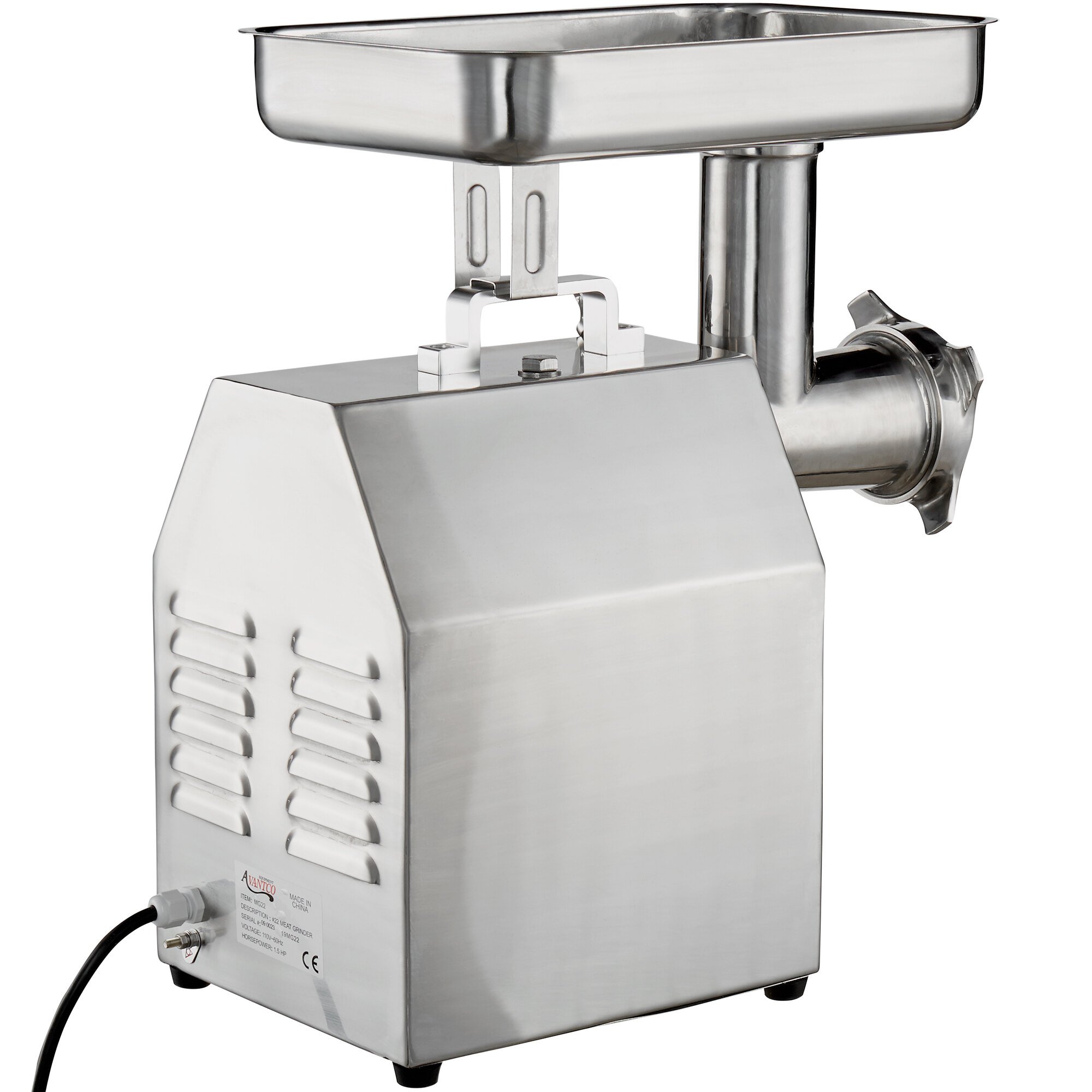 Avantco MG22 22 Meat Grinder 110V, 1 1/2 hp