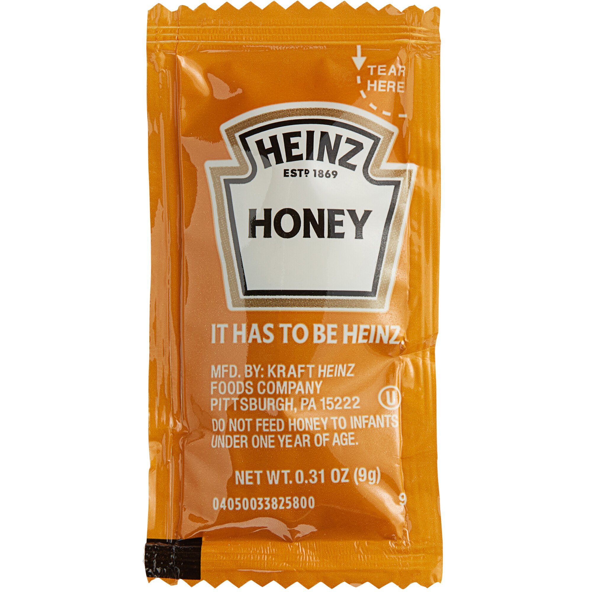 Heinz 9 Gram Honey Portion Packets - 200/Case 