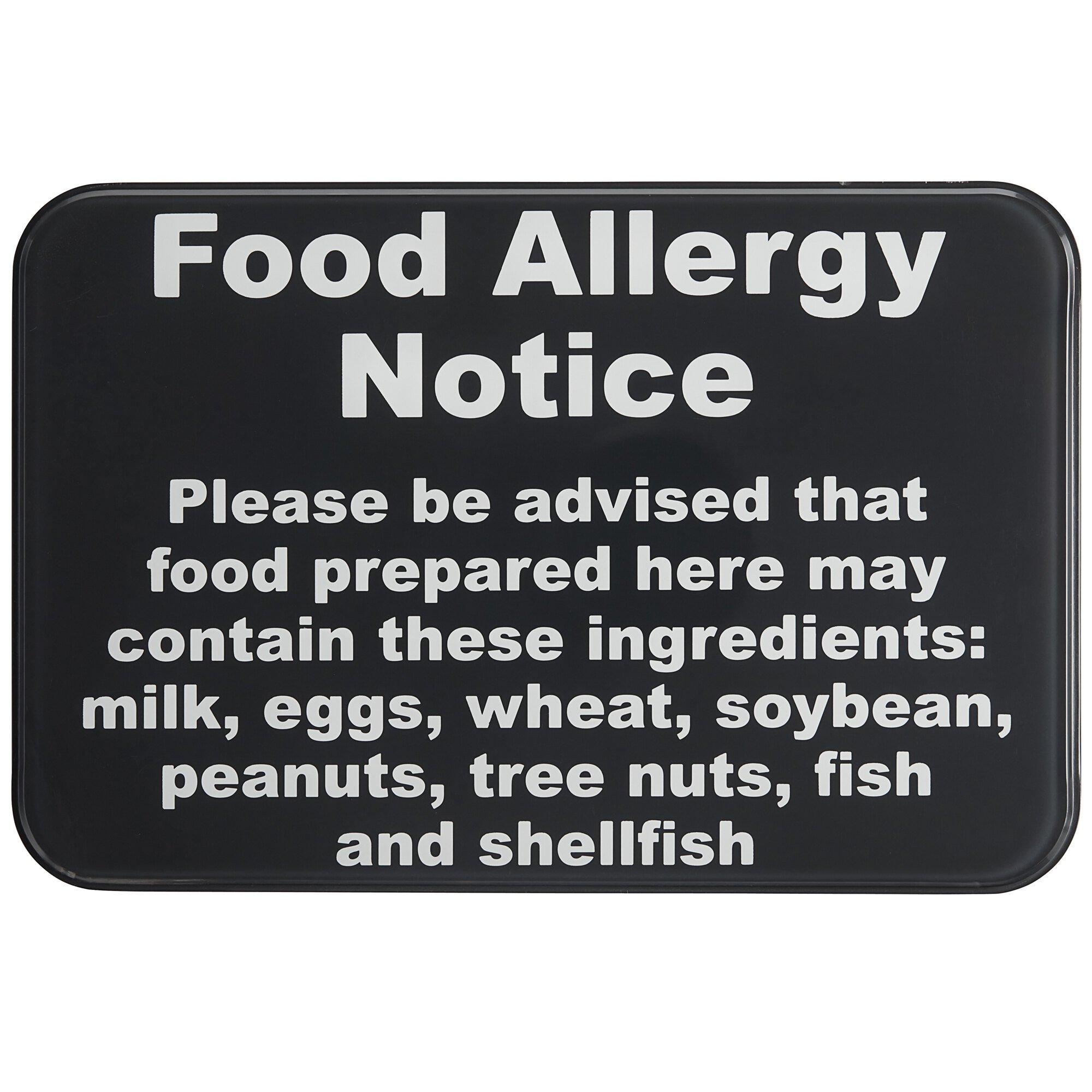 Tablecraft Food Allergy Sign Plastic 9 X 6