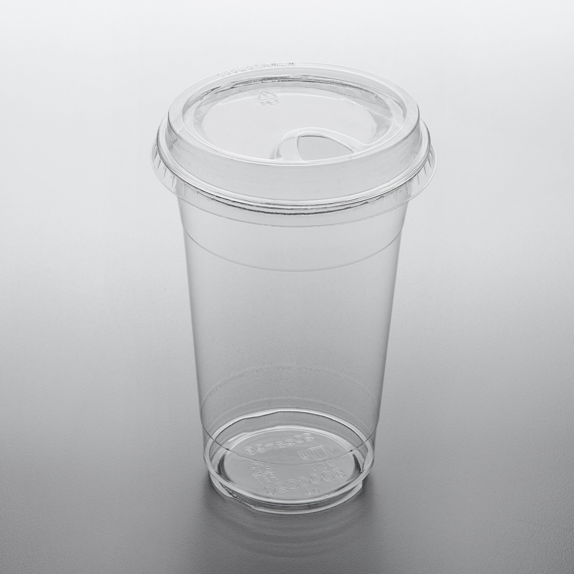 Choice 20 oz. Clear PET Plastic Cup with SipThrough Lid