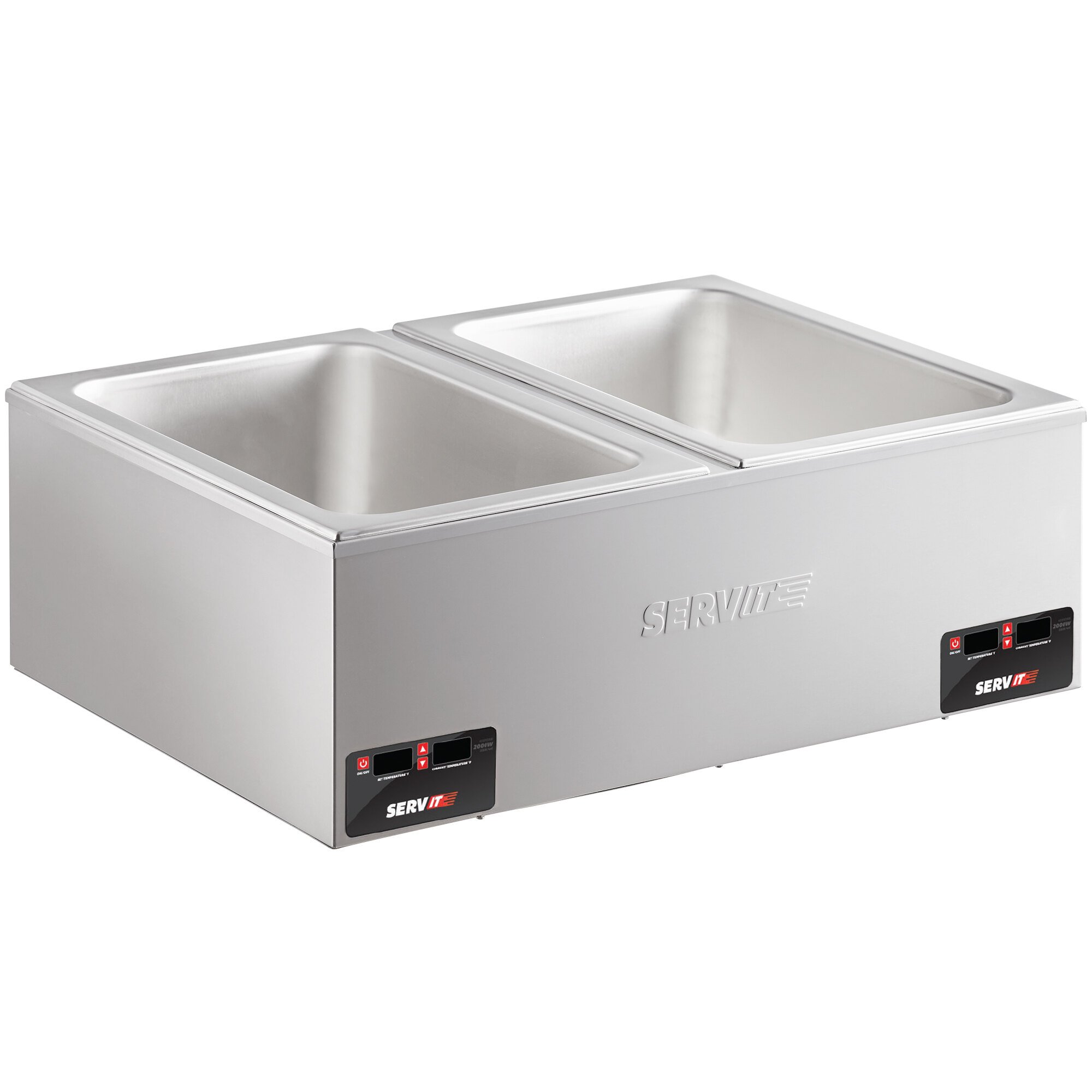 ServIt FW200D 12" x 20" Full Size Dual Well Electric Countertop Food