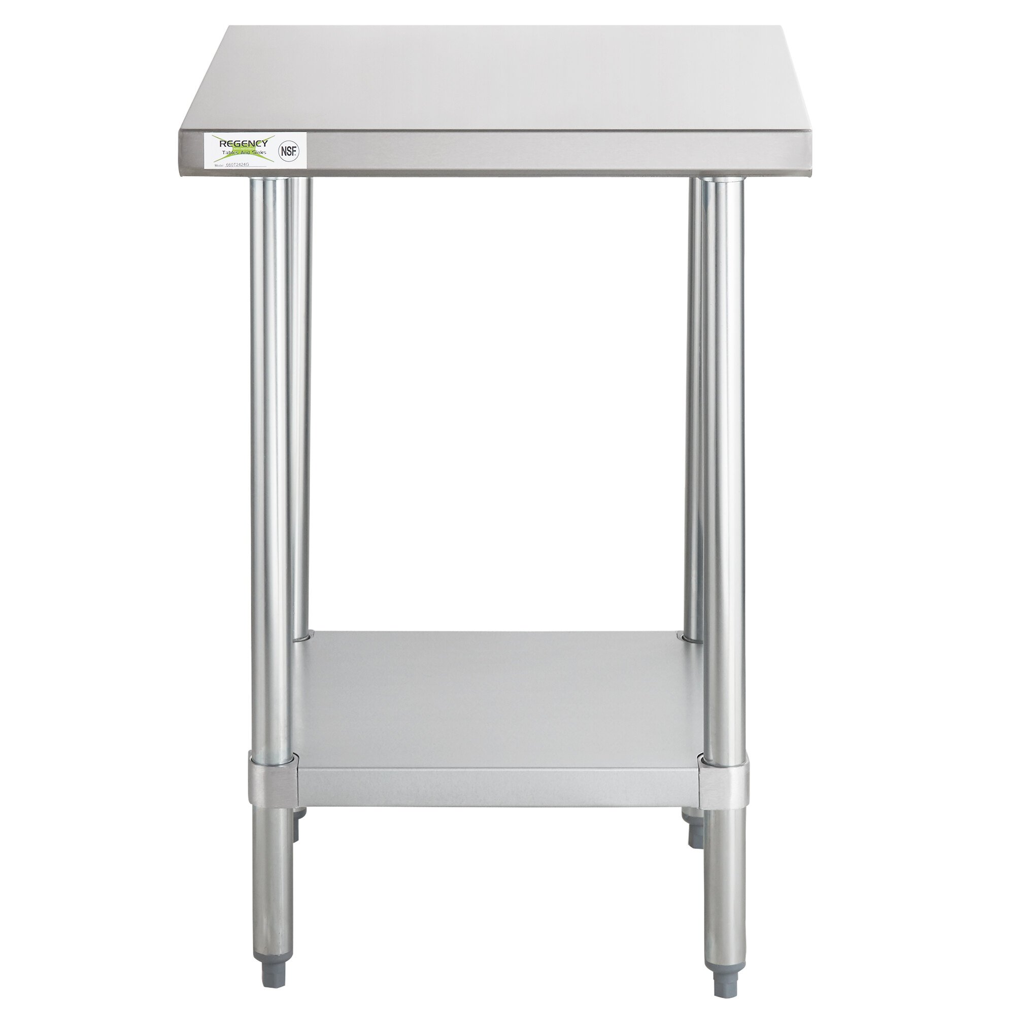 24" x 24" Stainless Steel Commercial Work Table w/ Galvanized Legs and