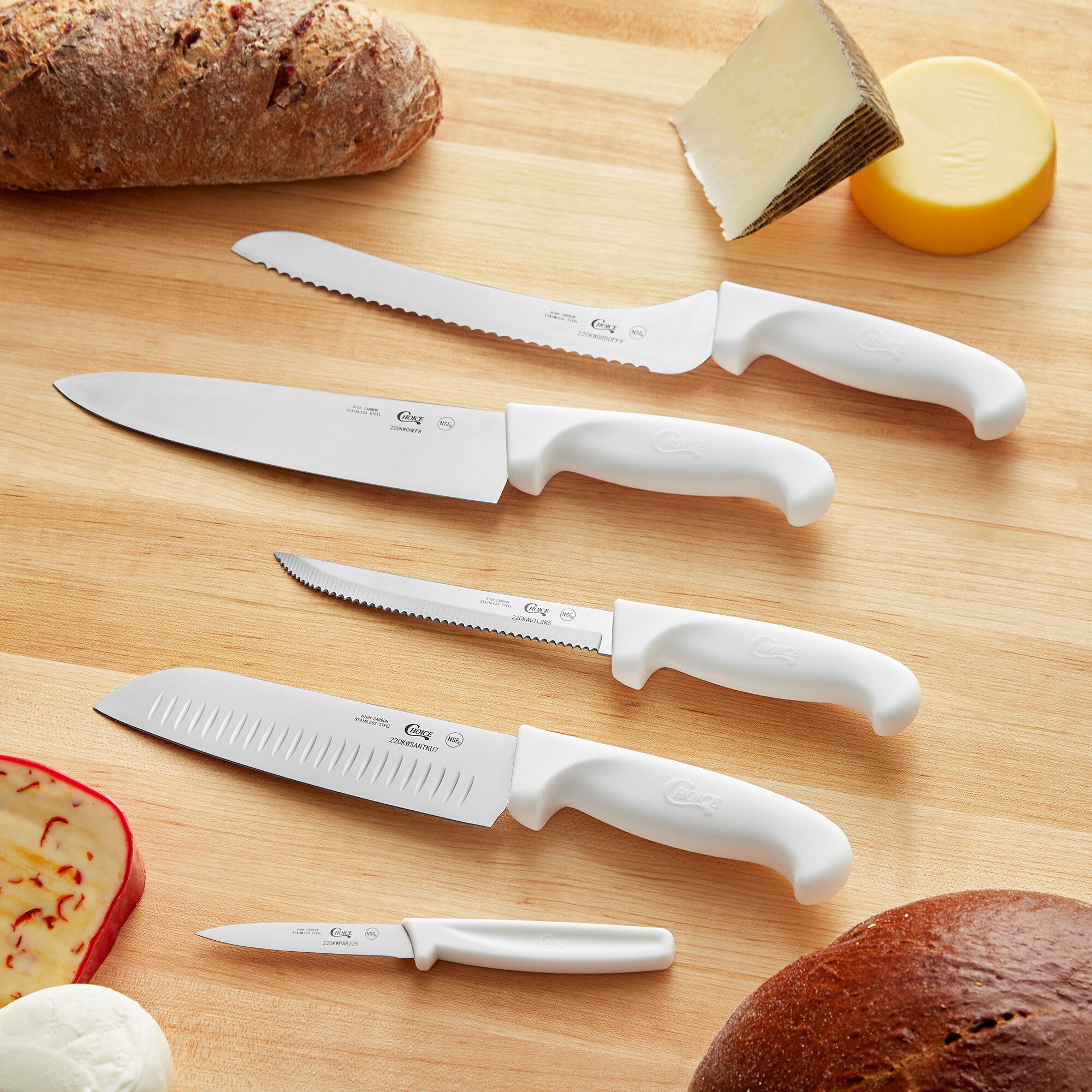 Choice Essential 5Piece Knife Set with White Handles