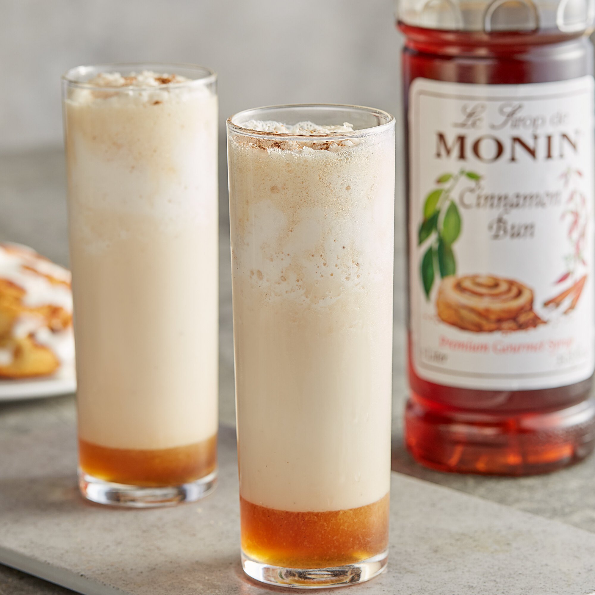 Monin 1 Liter Premium Cinnamon Bun Flavoring Syrup