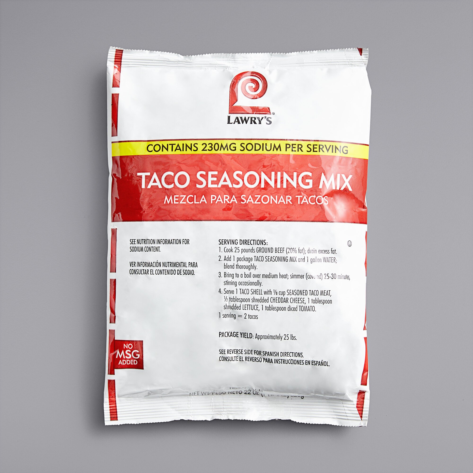Lawry's 22 oz. Taco Seasoning Mix 6/Case